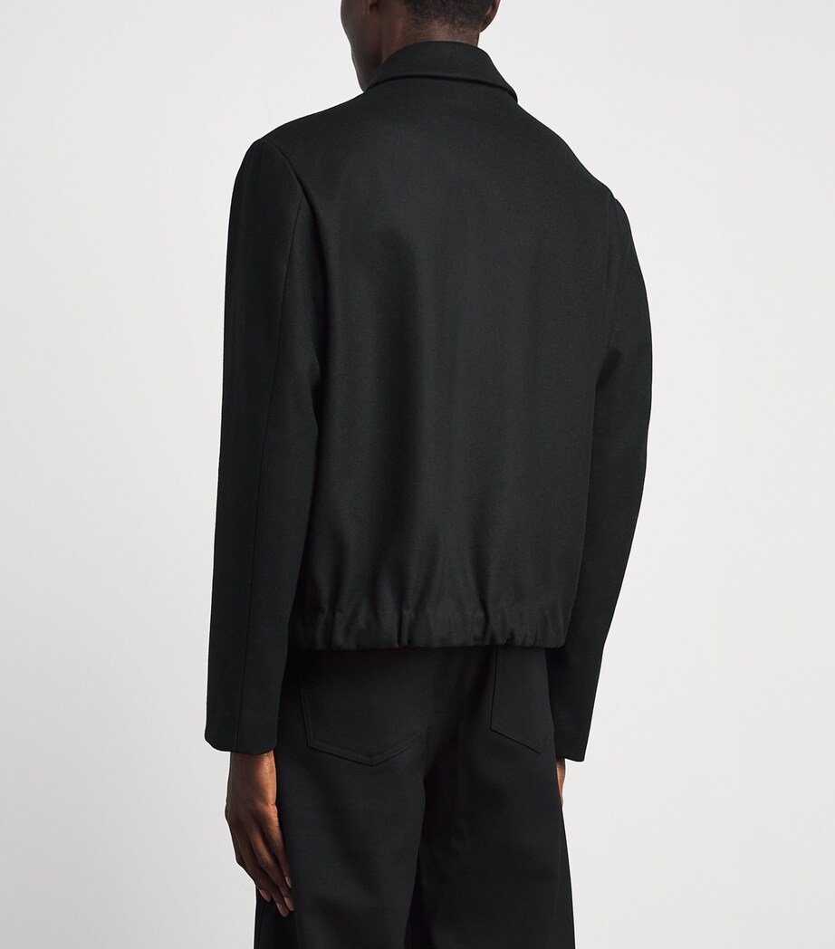 Barena Mens Wool-Blend Tailored Bomber Jacket Nero Image 5