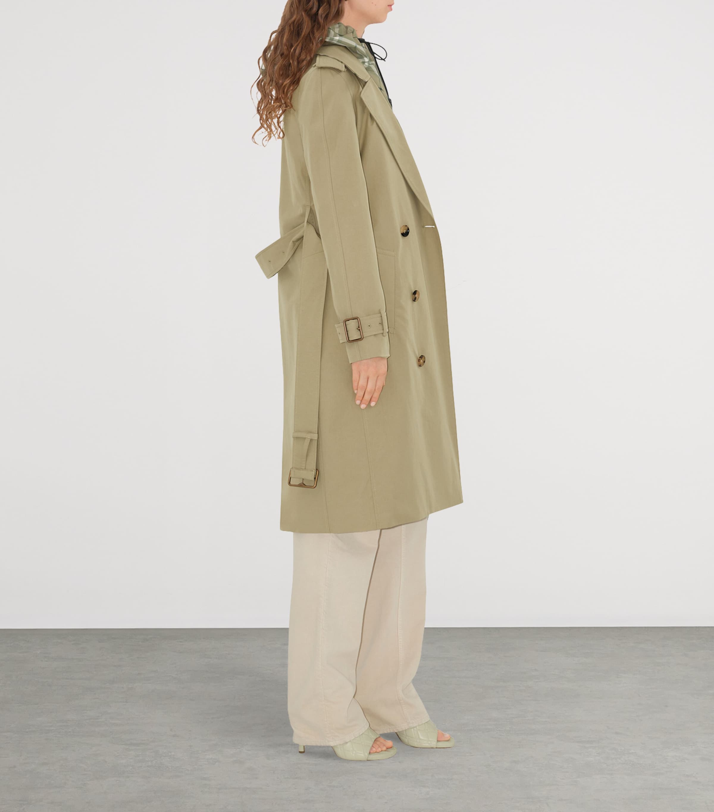 Burberry Beige Gabardine Long Trench Coat | Harrods QA