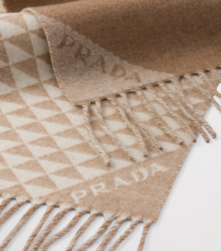 Double Wool-Cashmere Symbole Scarf F0J34 Image 2