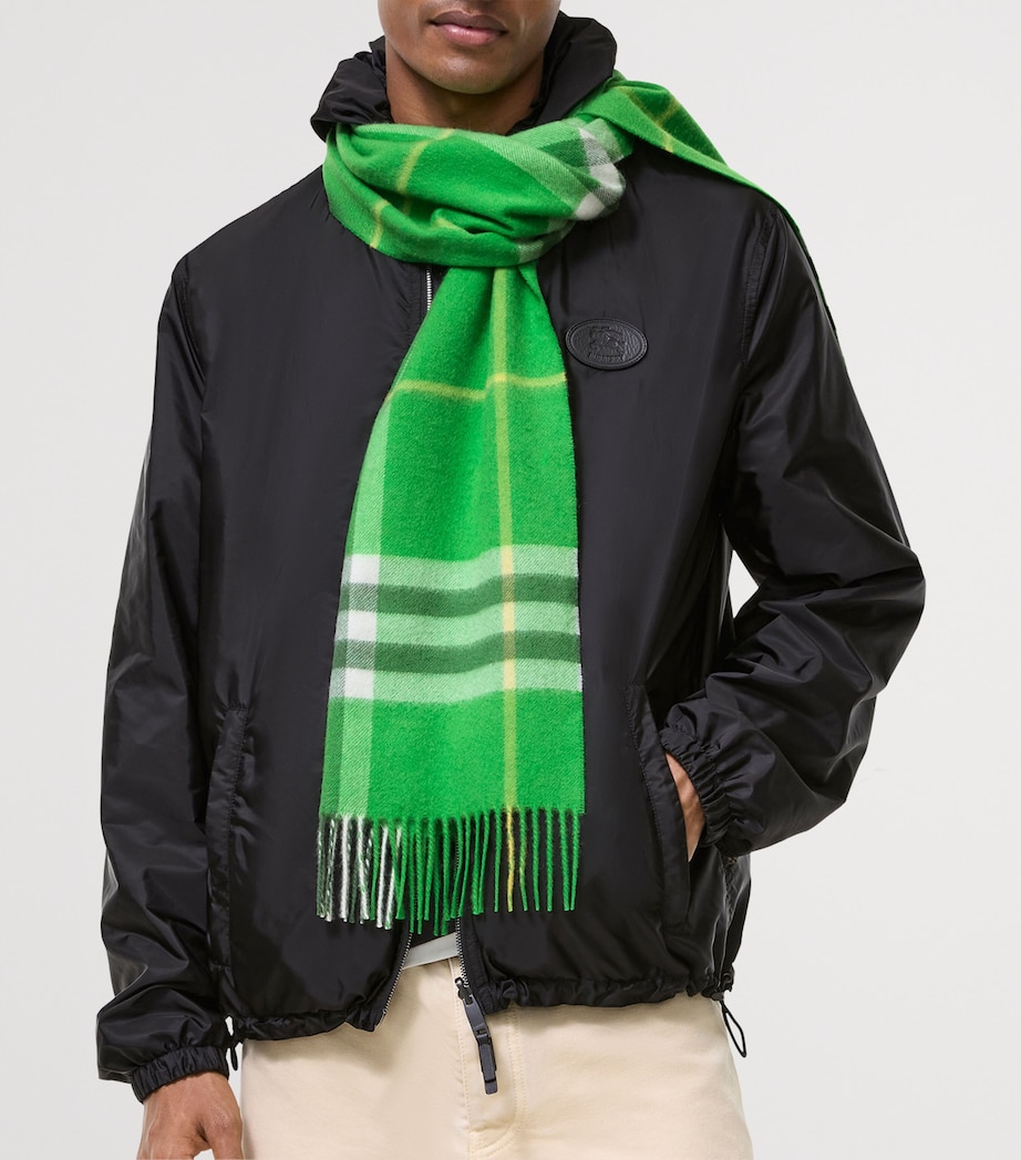 Burberry Cashmere Check Scarf Racquet Green Image 3
