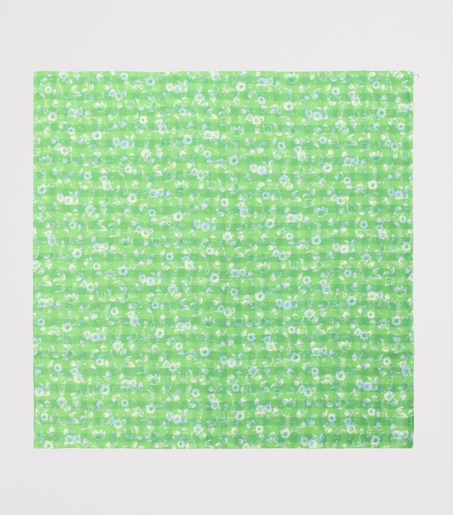 LOEWE x Cosima Von Bonin Reversible Silk Scarf Navy Blue/green Image 3