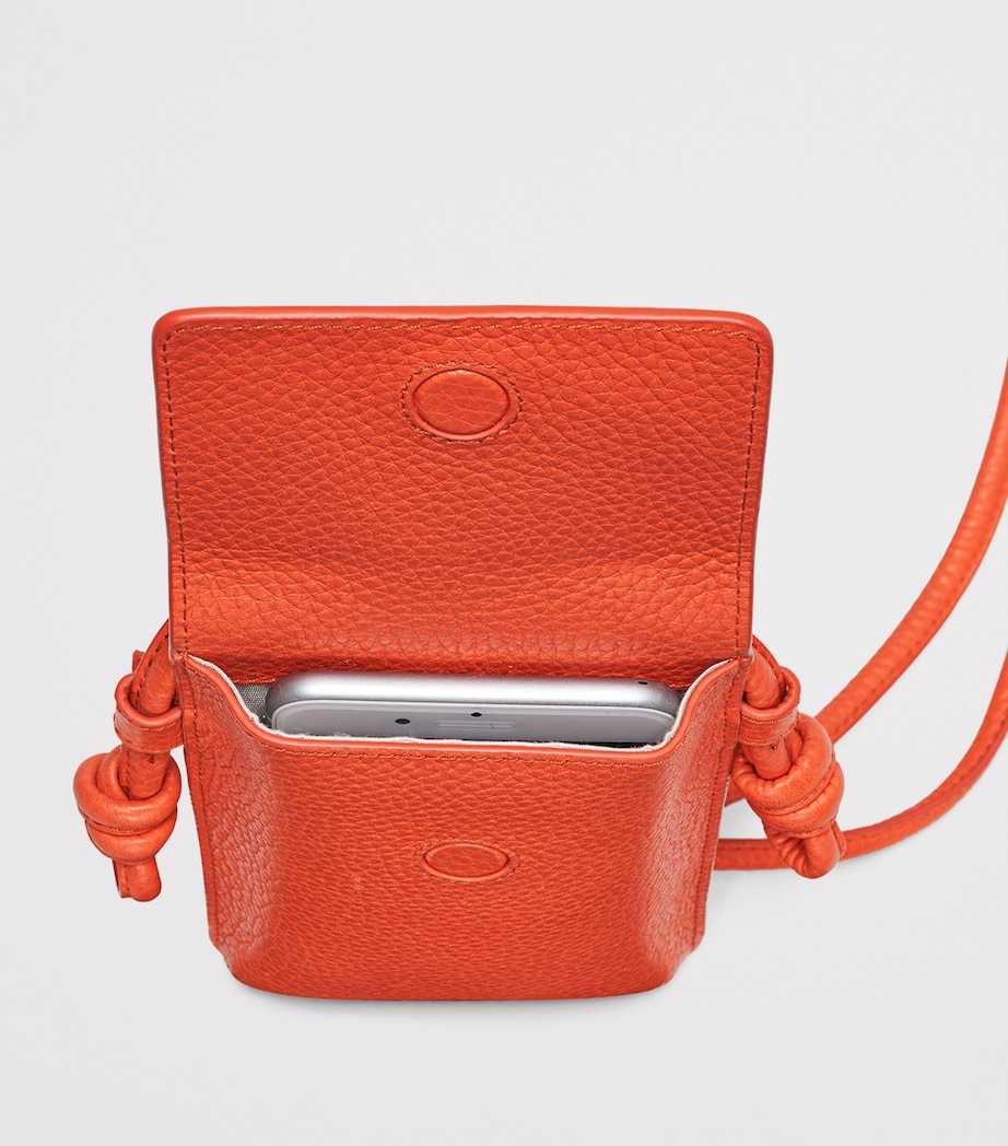 Leather Ella Phone Pouch CORAL Image 5