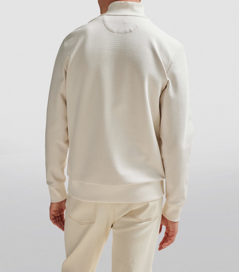 Cotton-Blend Zip-Up Sweater 118 Image 4