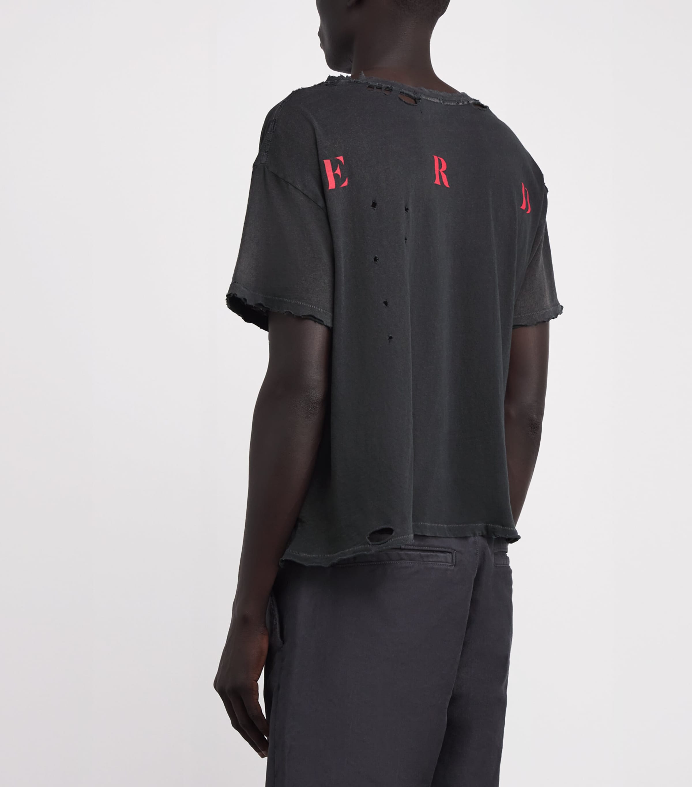 Distressed Les Crimes De L’Amour T-Shirt THRASHED BLACK Image 4