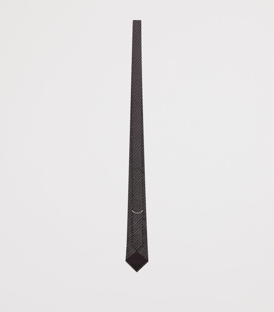 Saint Laurent Silk Striped Tie Image 3