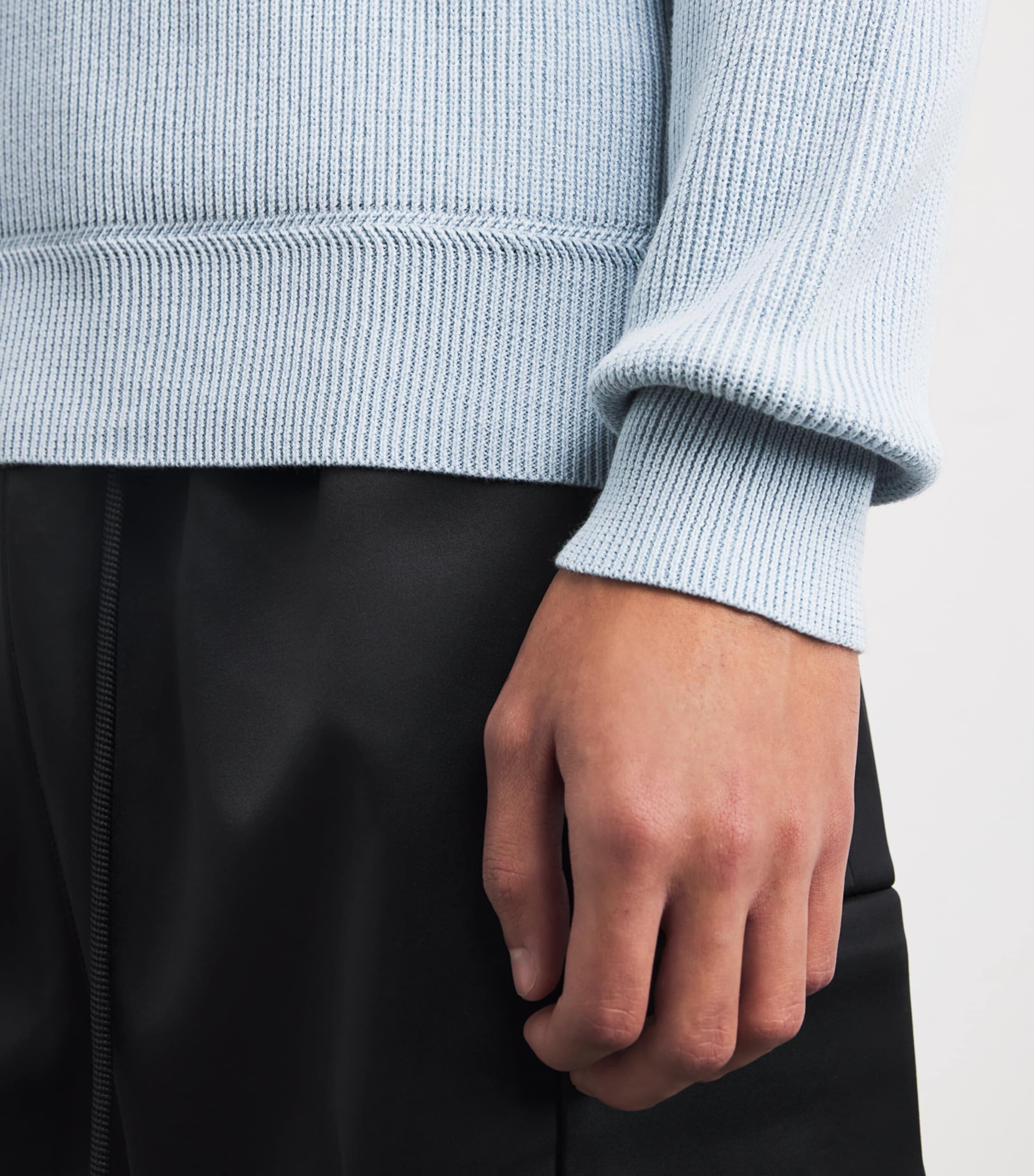 Cotton Half-Zip Rib-Knit Sweatshirt V0041 Image 6