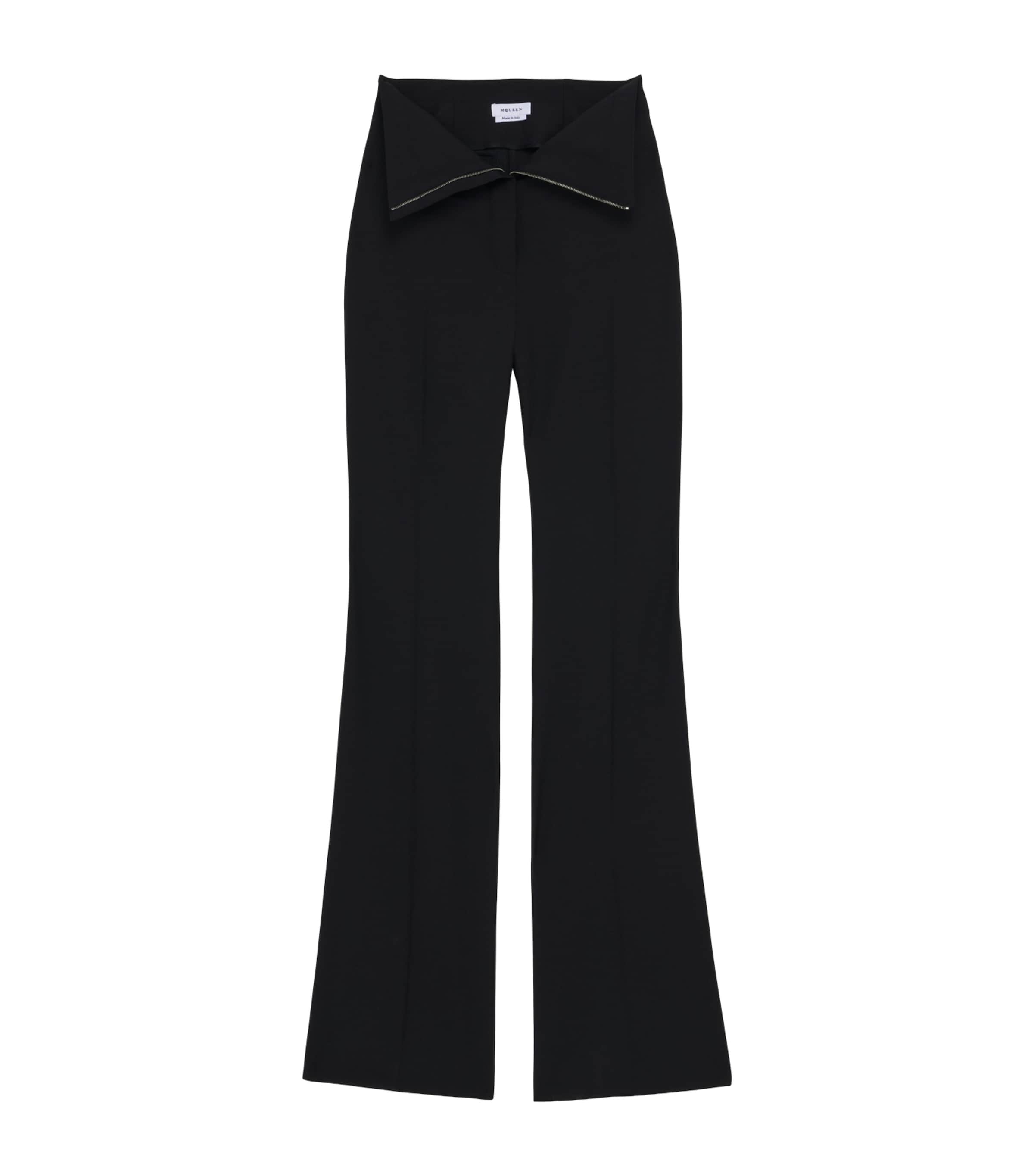 McQueen Womens Wool Foldover-Waist Trousers Image 1