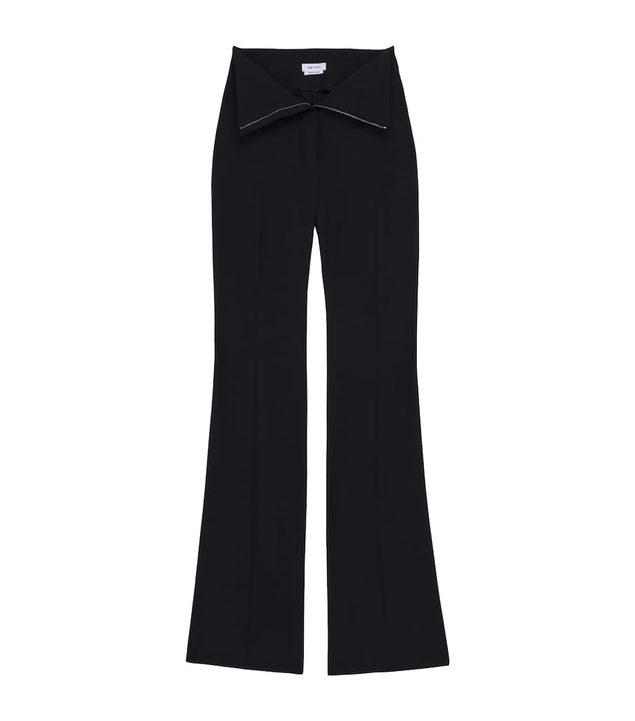 McQueen Womens Wool Foldover-Waist Trousers Image 1
