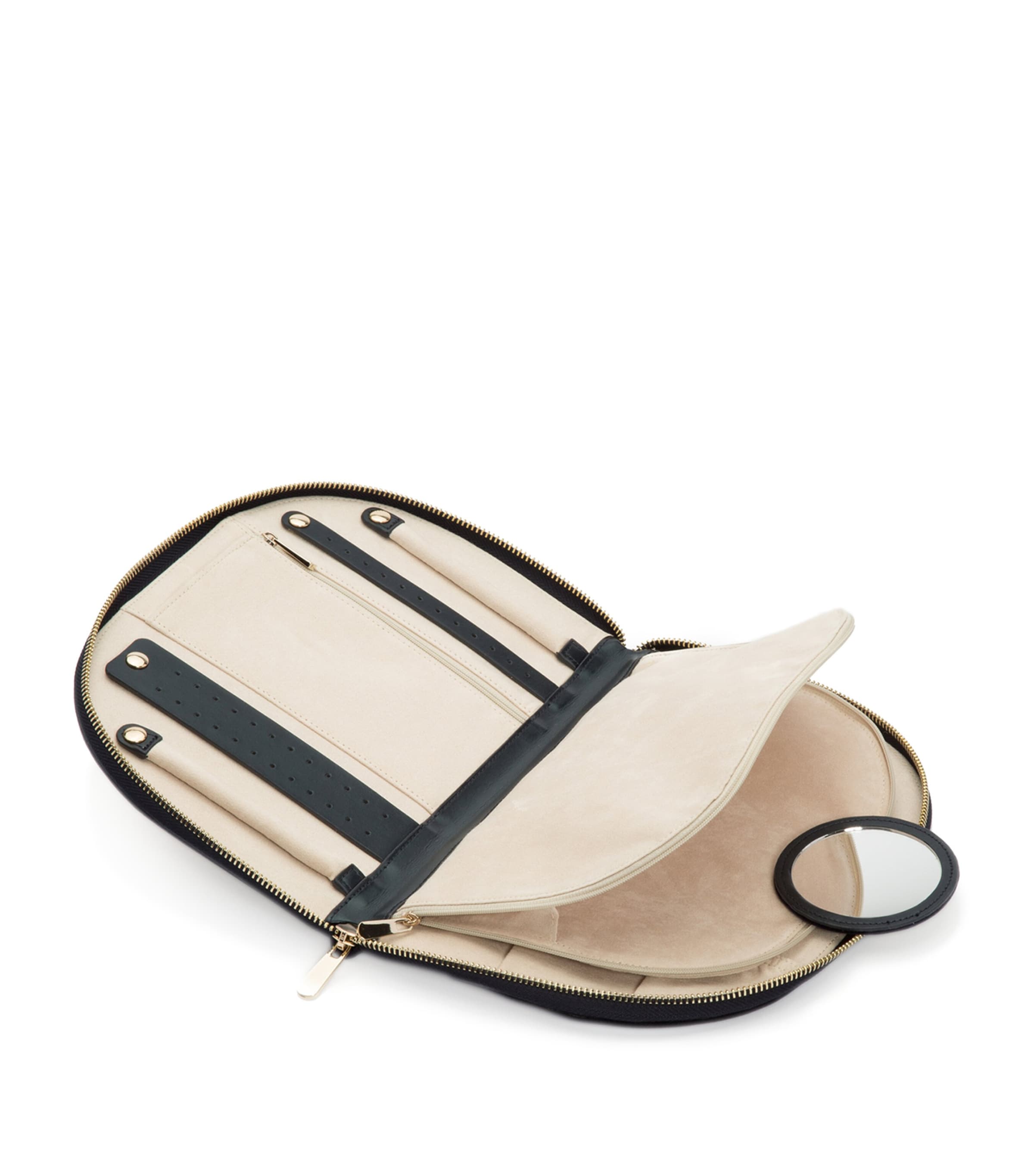 Embroidered Zoe Zip-Up Jewellery Case INDIGO Image 3