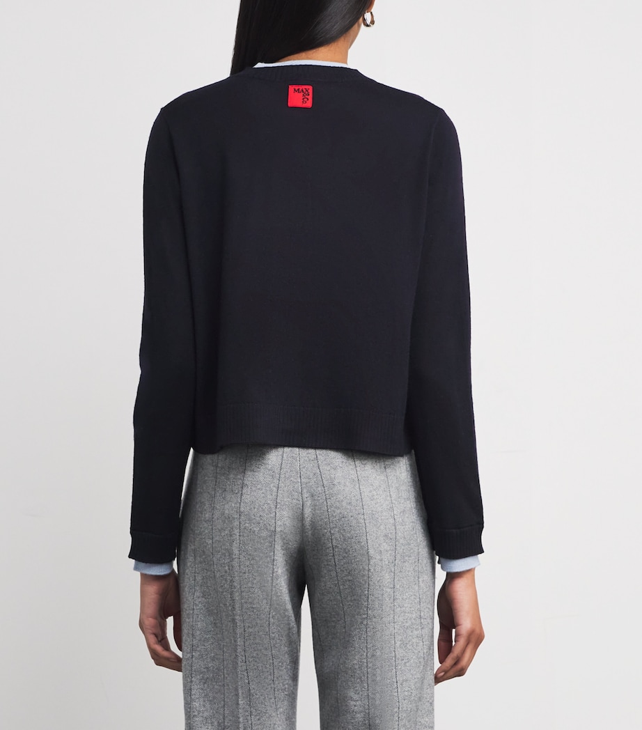 Virgin Wool Double-Layer Cardigan NAVY Image 4