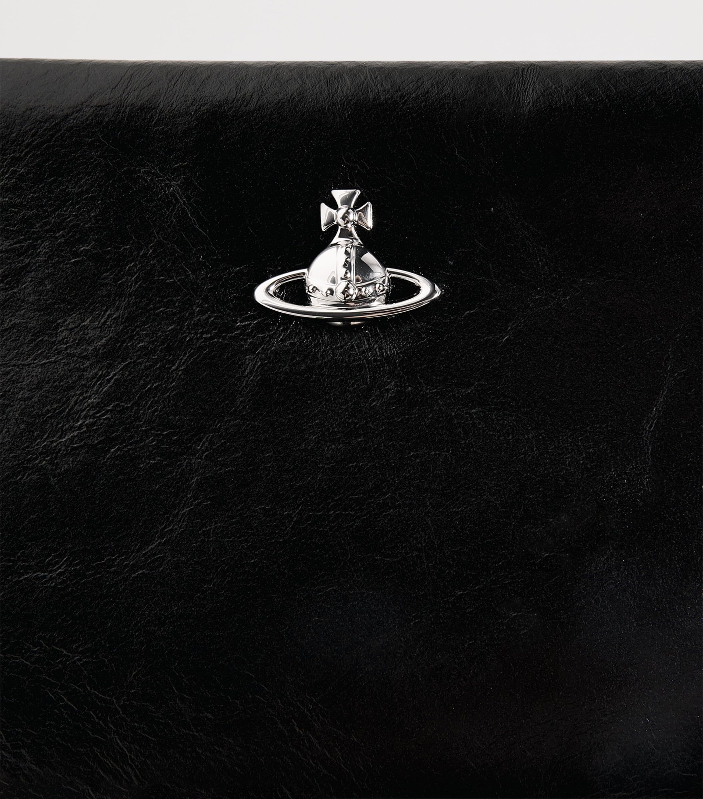 Vivienne Westwood Black Leather Sadie Wristlet Pouch | Harrods US