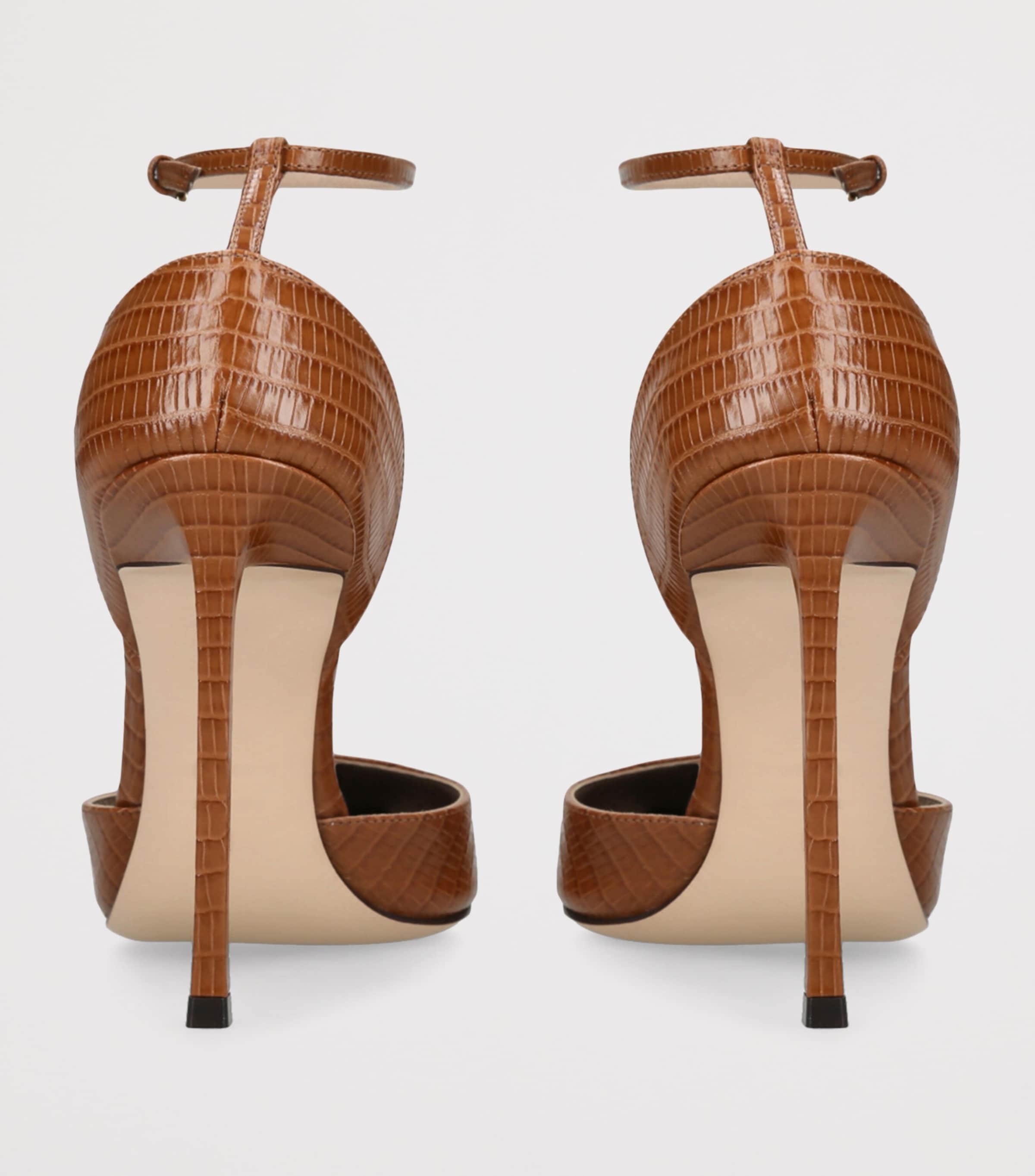 TOM FORD Womens Leather Snakeskin-Effect Vertigo Heeled Sandals 105 Tan Image 2