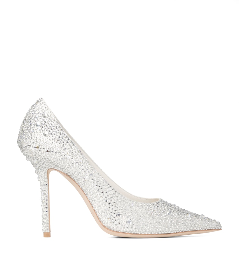 Love 100 Embellished Satin Pumps IVORY/CRYSTAL Image 1