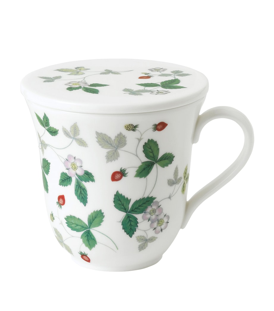 Wild Strawberry Lidded Mug WHITE Image 2
