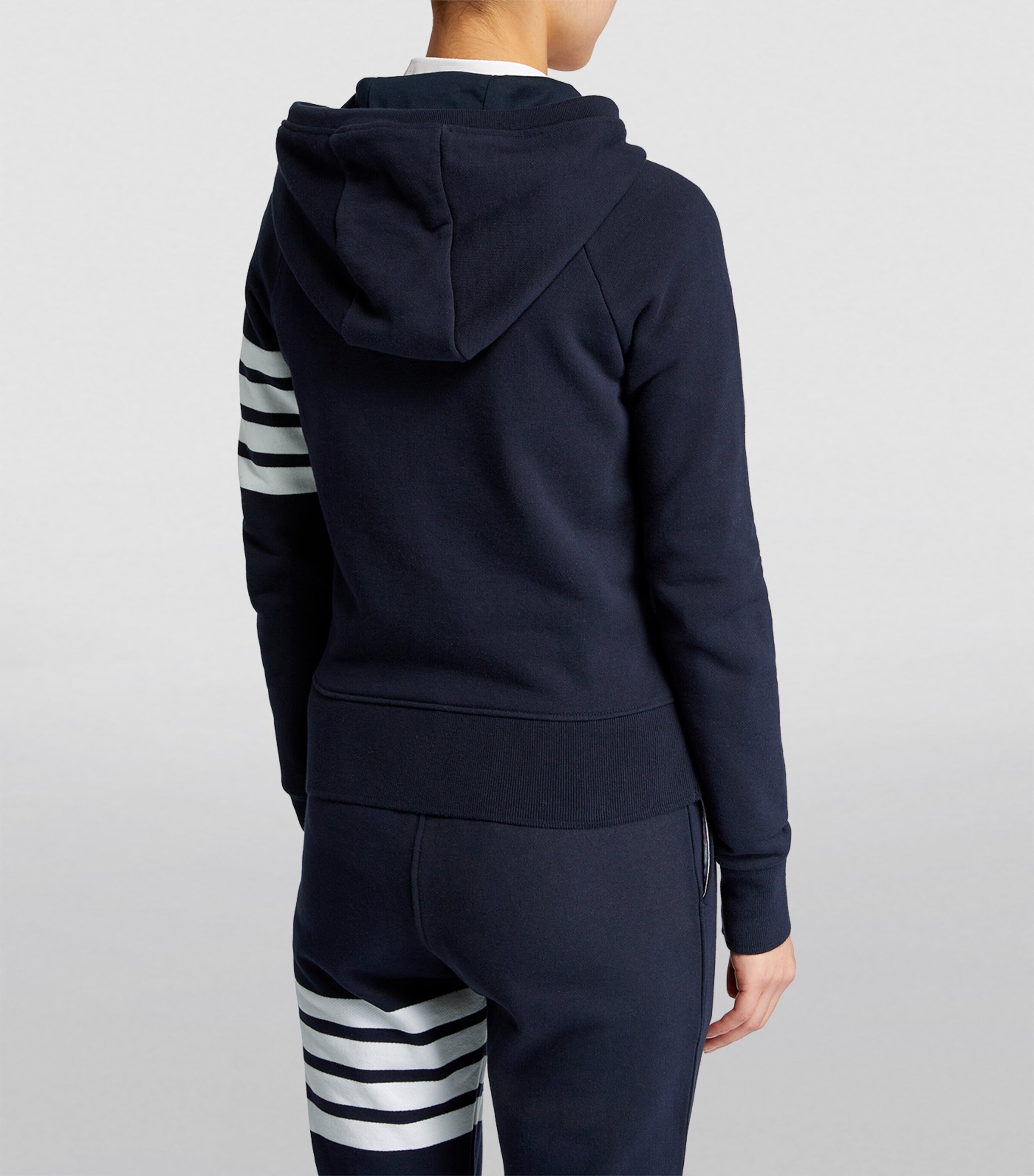 4-Bar Zip-Up Hoodie NAVY Image 4