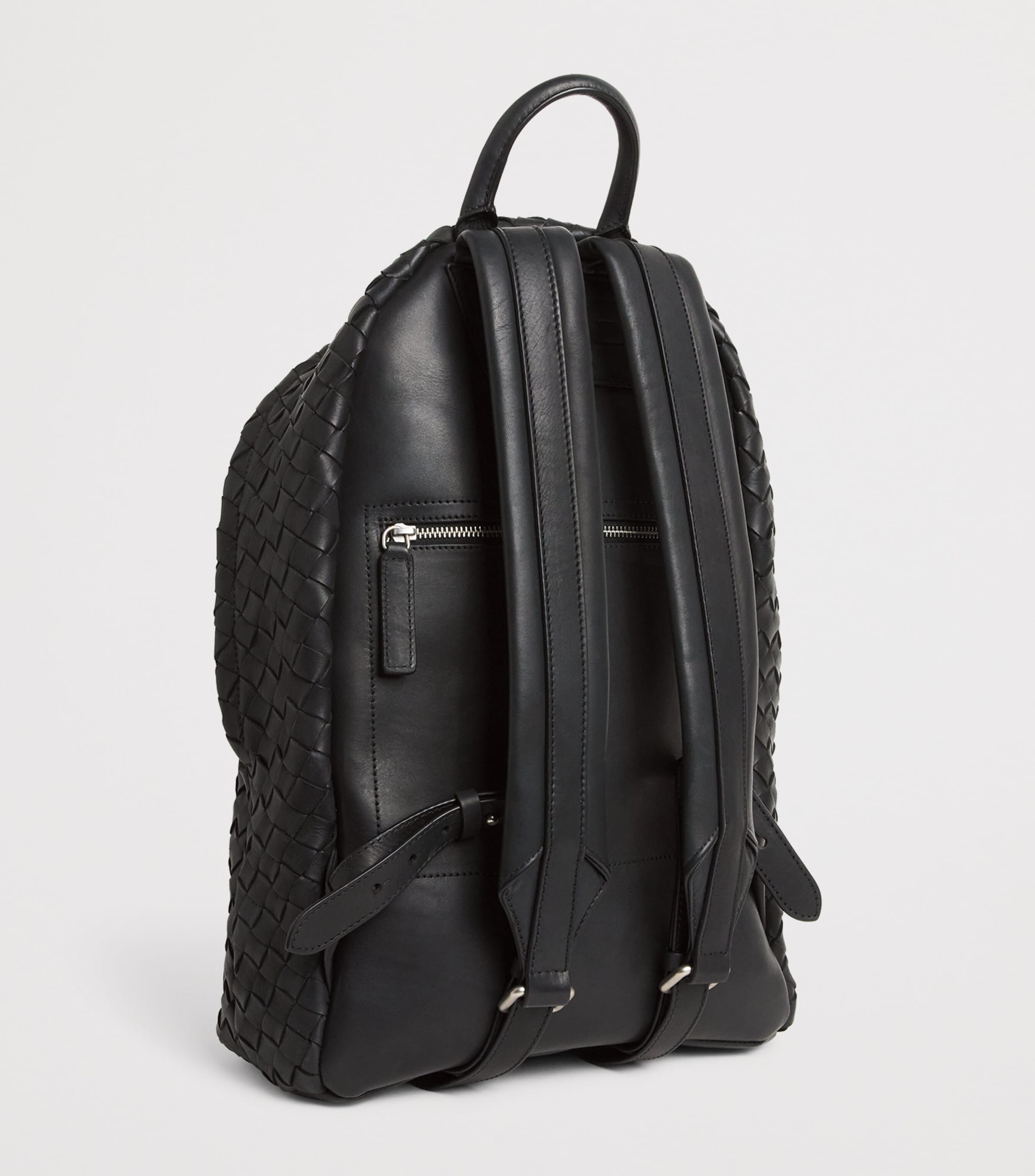 Officine Creative Leather Woven Armor Backpack Nero Image 3