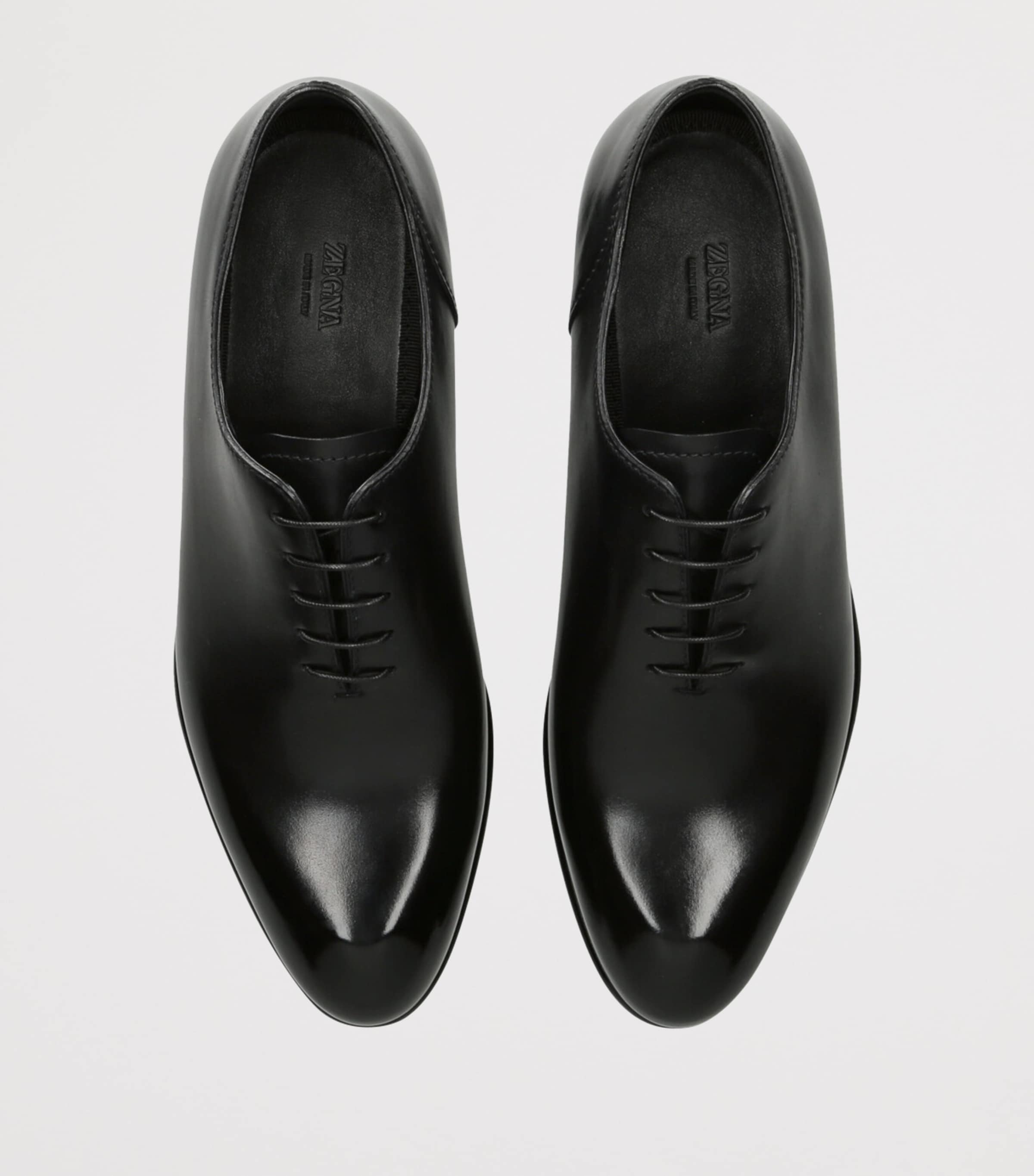 Zegna Leather Vienna Oxford Shoes Black Image 4