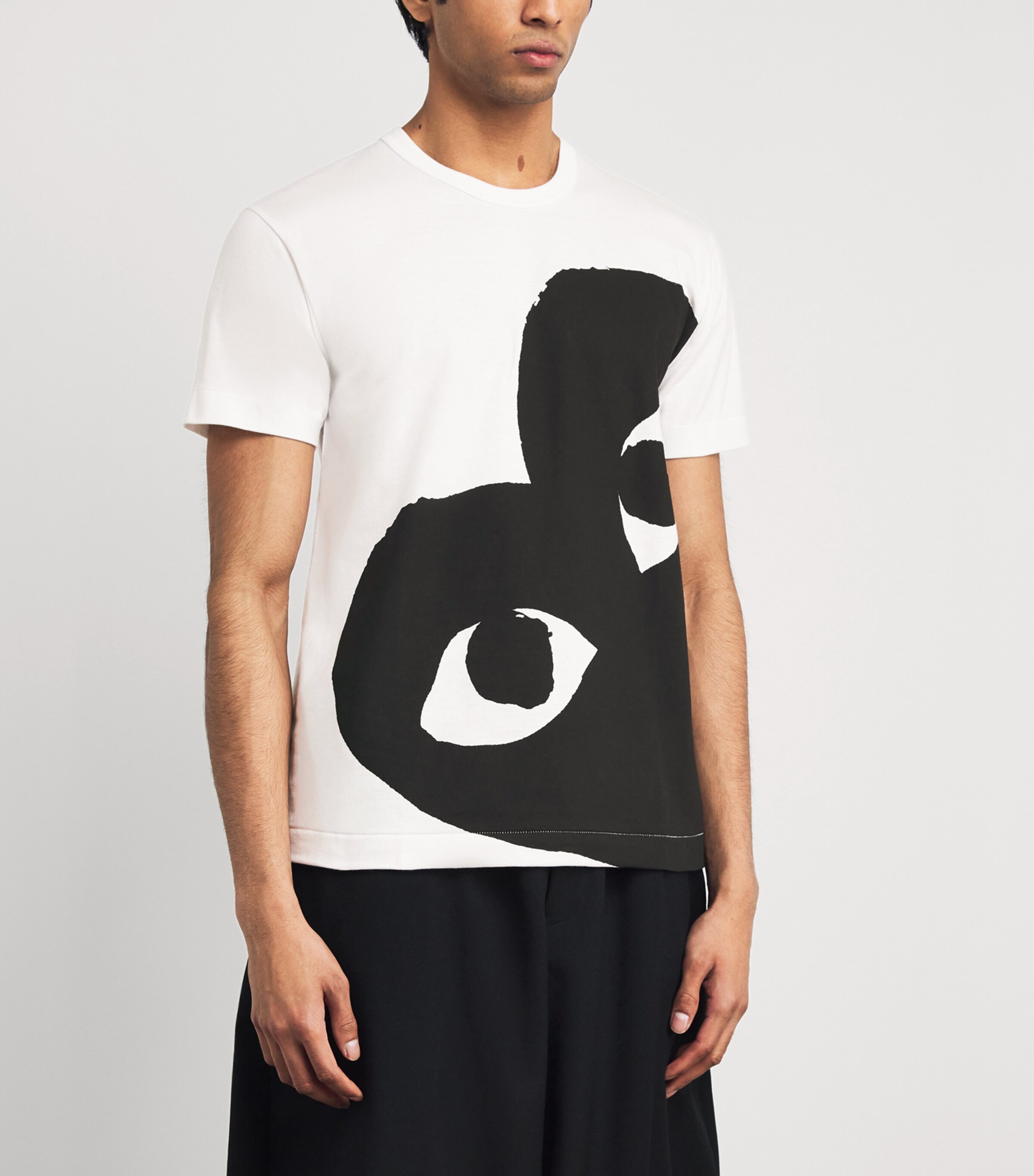 Comme Des Garçons Play Mens Cotton Bottom Corner Heart T-Shirt White Image 4