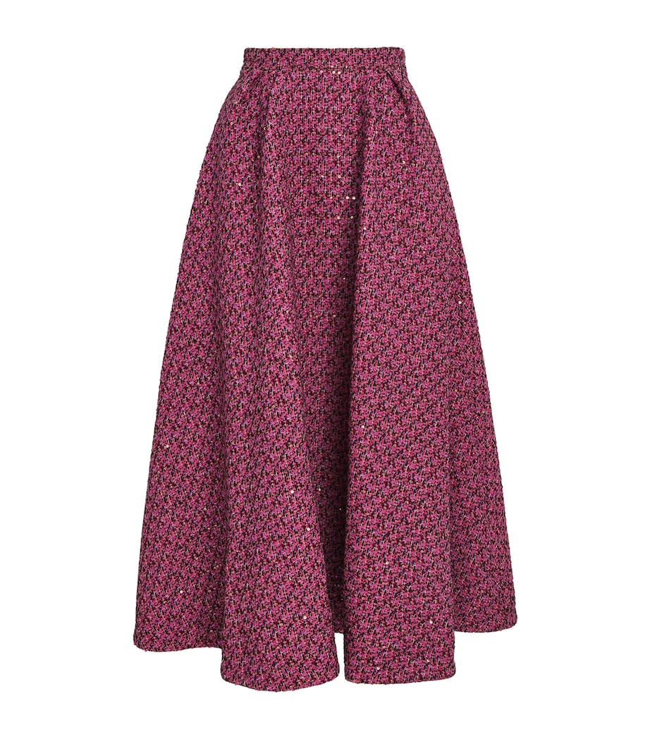 Wool-Blend Tweed Embellished Midi Skirt 1917 PINK-MULTI Image 1
