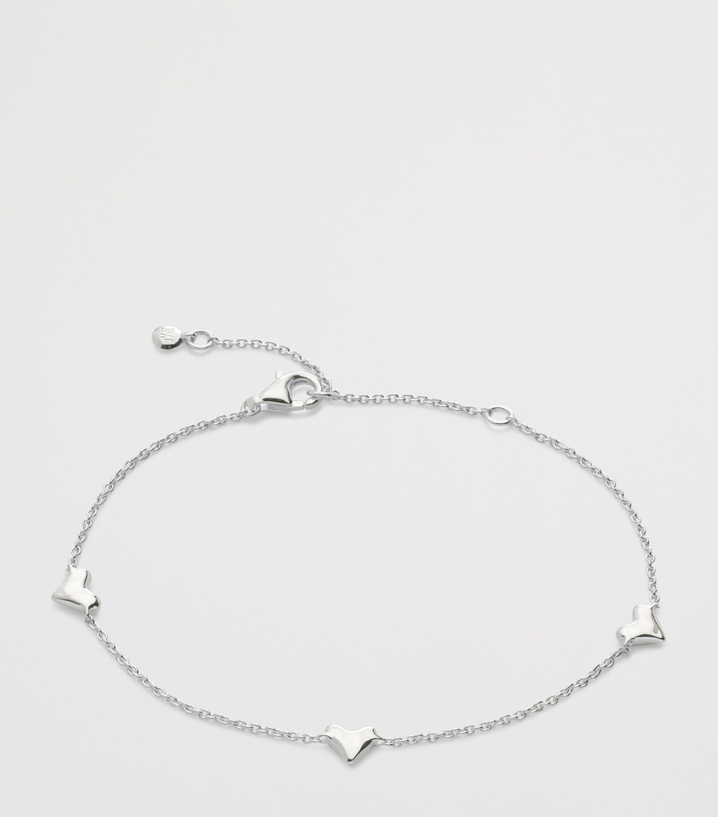 Monica Vinader Sterling Silver Heart Station Chain Bracelet Sterling Silver Image 2