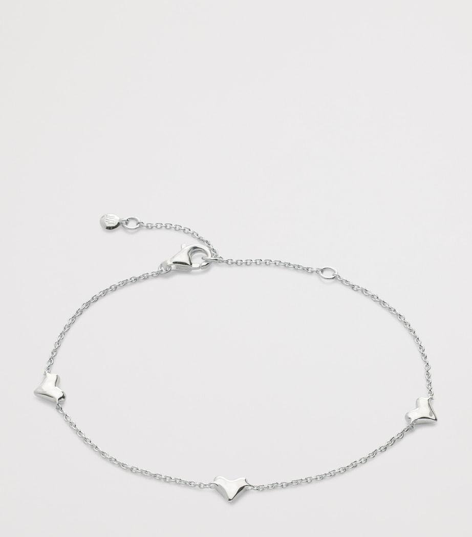 Monica Vinader Sterling Silver Heart Station Chain Bracelet Sterling Silver Image 2