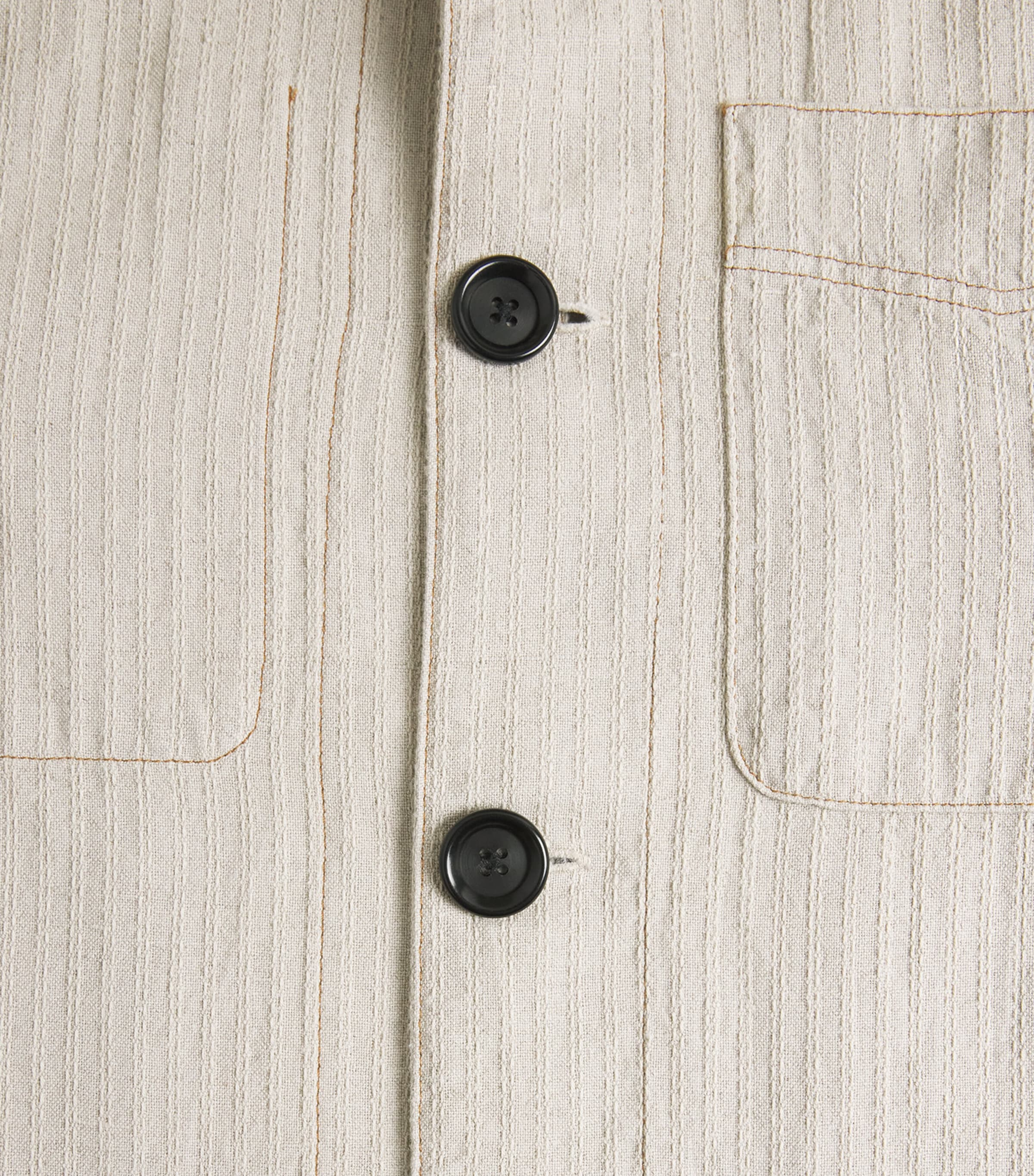 Linen Patch-Pocket Jacket SAND Image 6