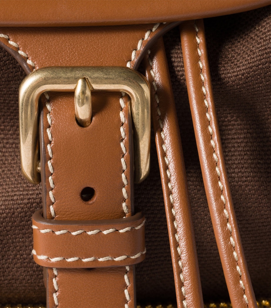 Canvas-Leather Backpack F04KB Image 7