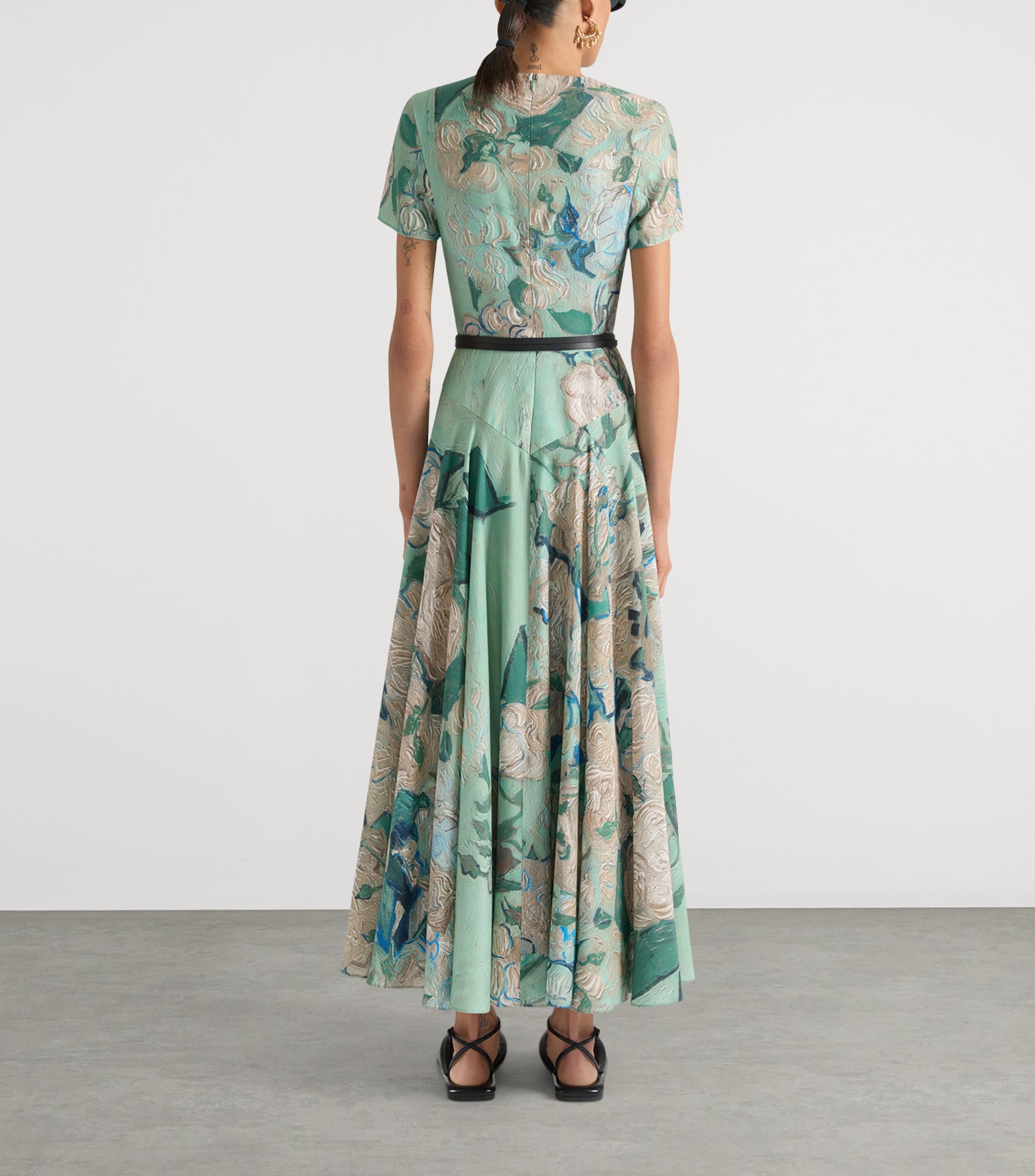 Givenchy Womens Floral Maxi Dress Mint Green Image 3
