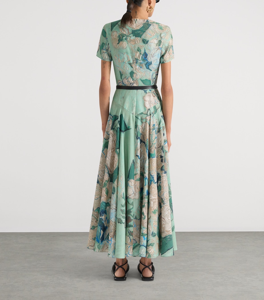 Givenchy Womens Floral Maxi Dress Mint Green Image 3