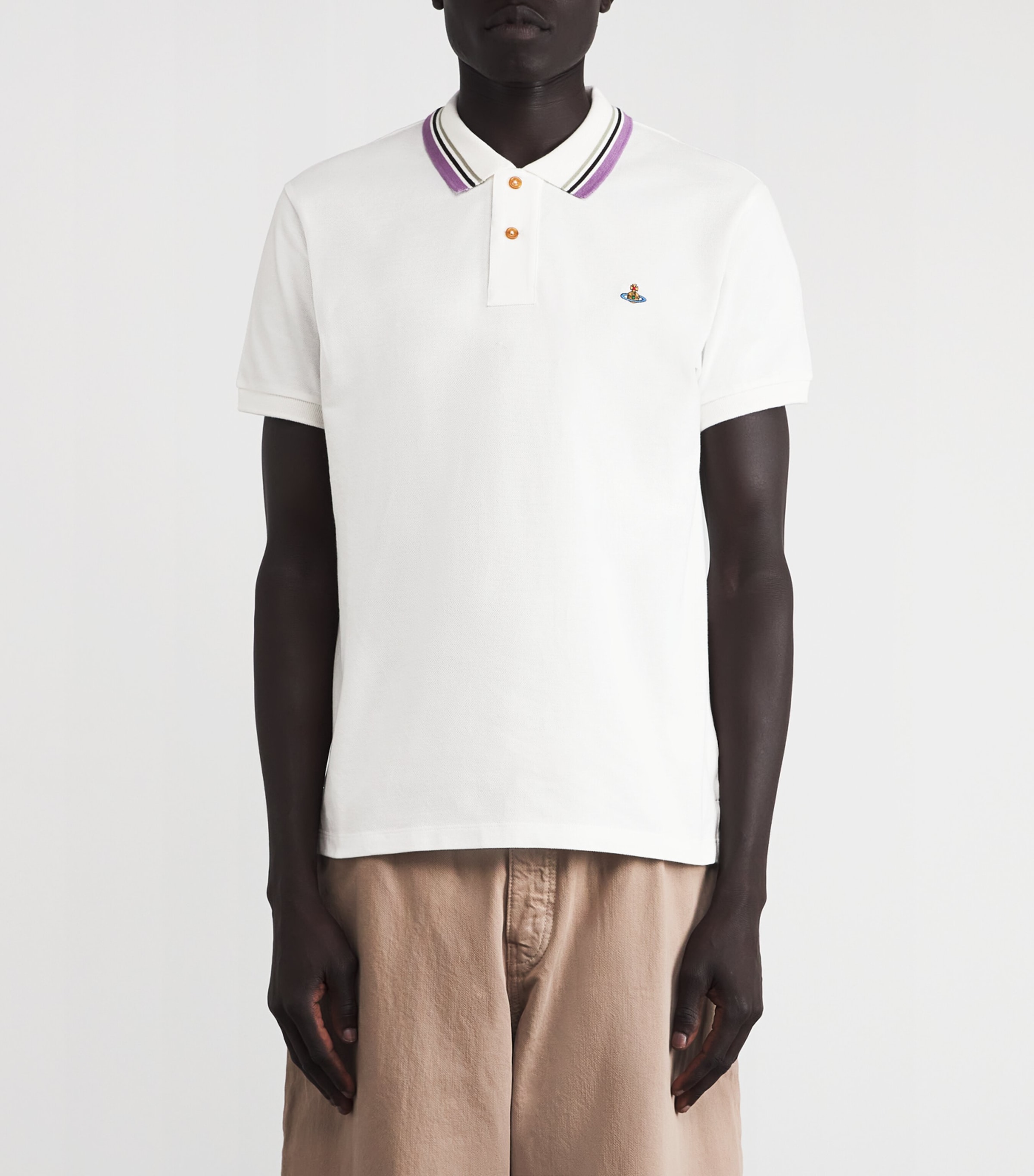 Cotton Orb Polo Shirt A401 WHITE Image 3