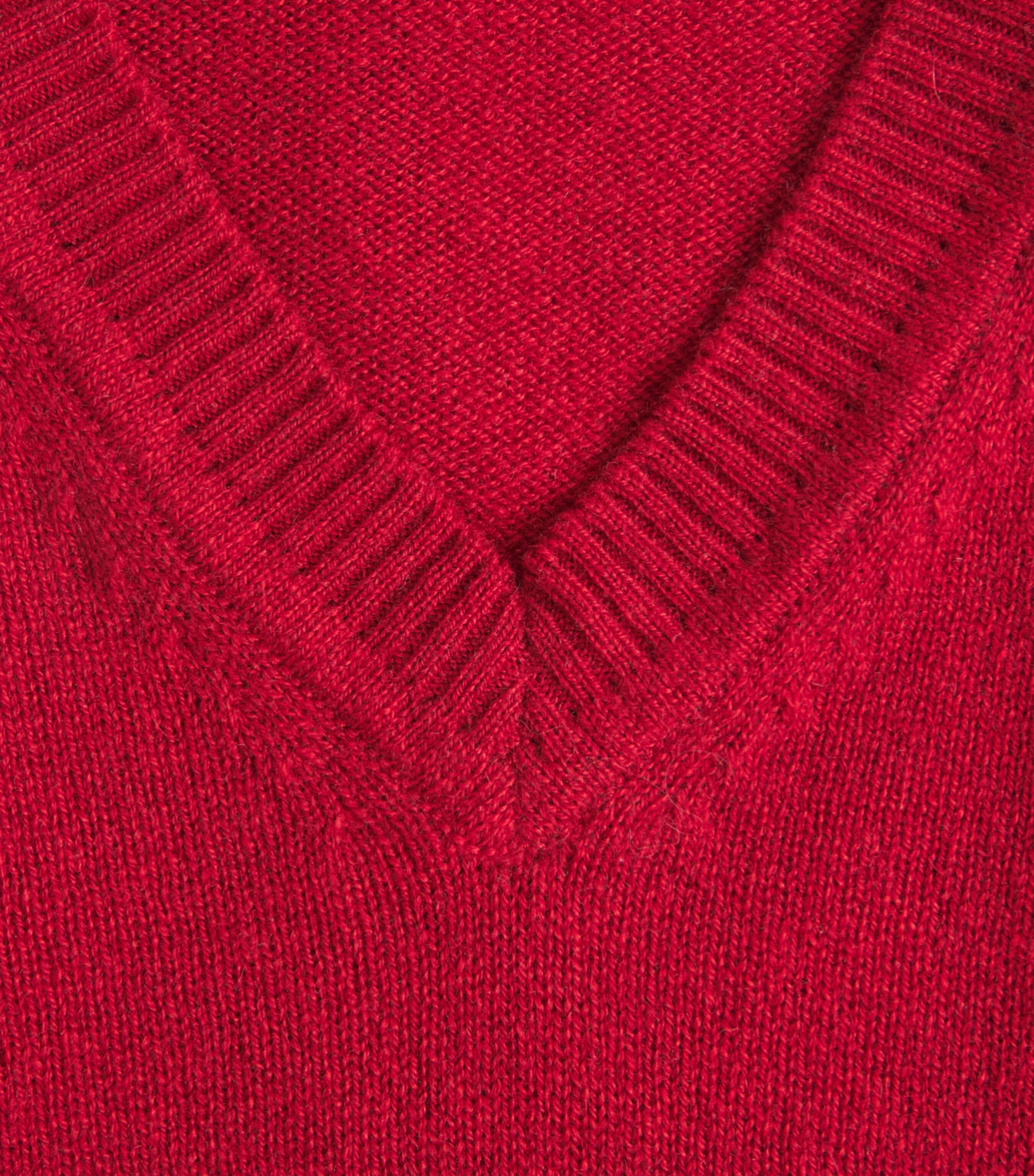 ME+EM Womens Cashmere V-Neck Sweater Vest Ruby Red Melange Image 6