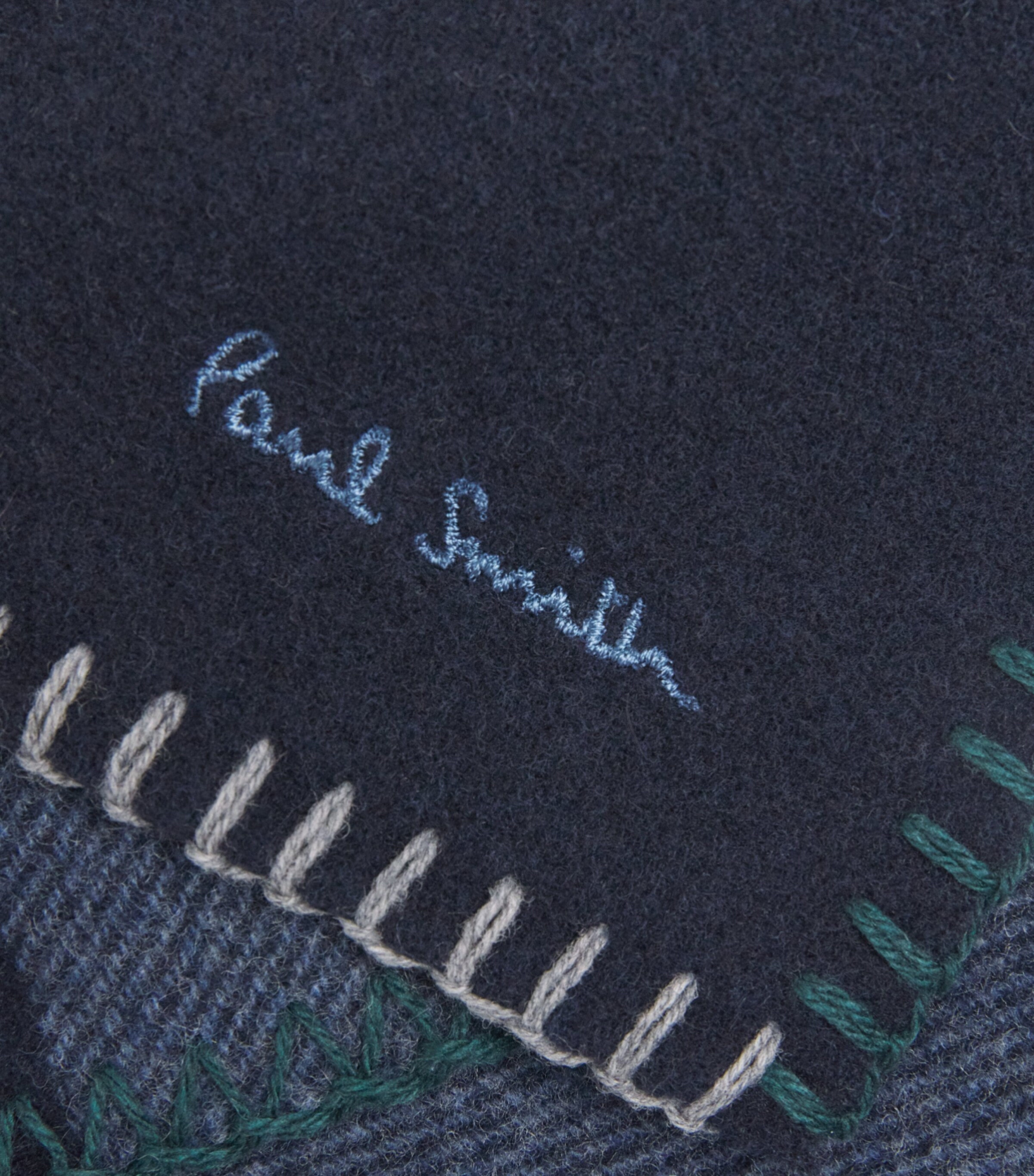 BOSS Cashmere Floris Scarf Blue Image 4