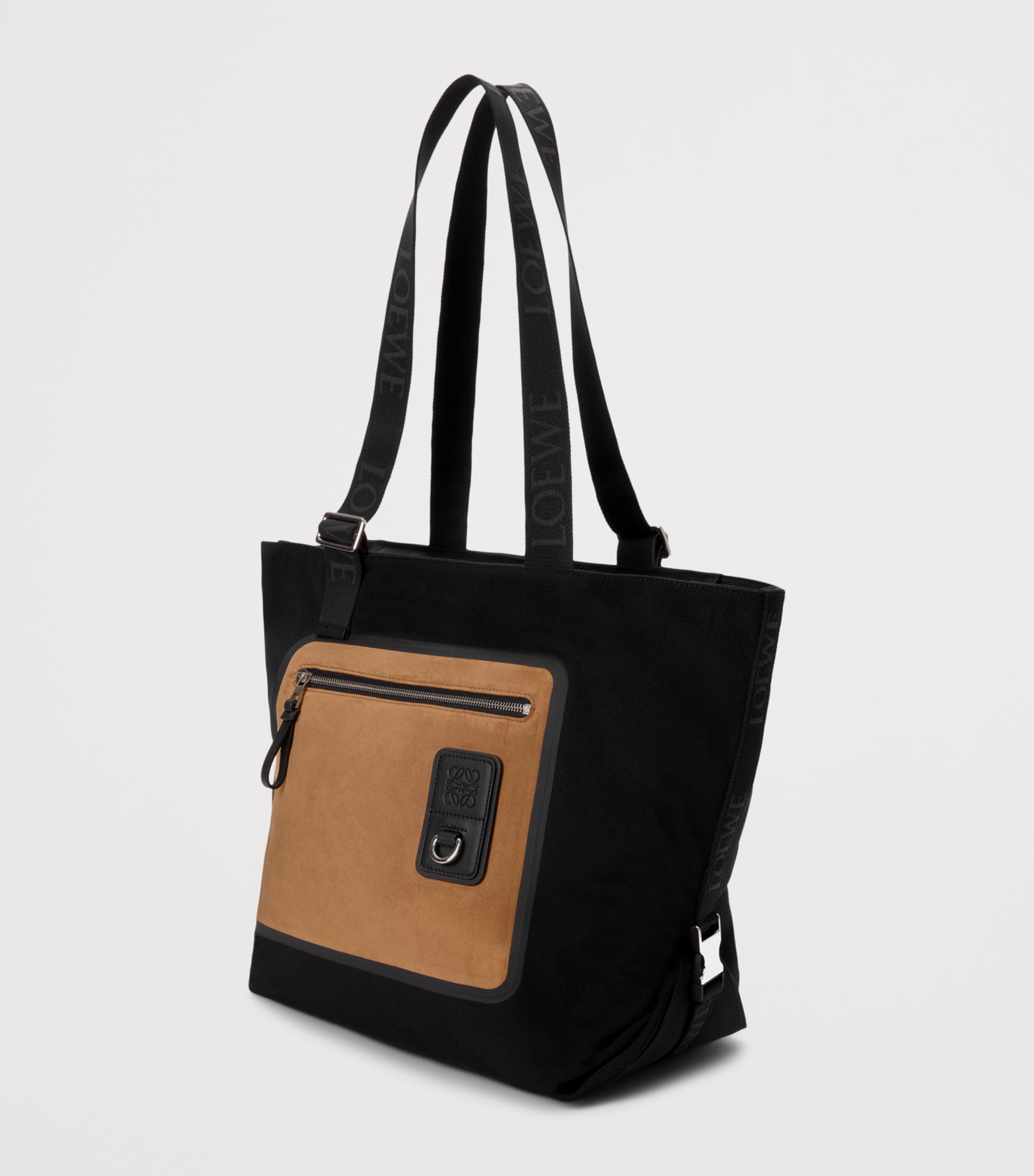 LOEWE Calfskin-Patch Flex Tote Bag Black/dark Gold Image 2
