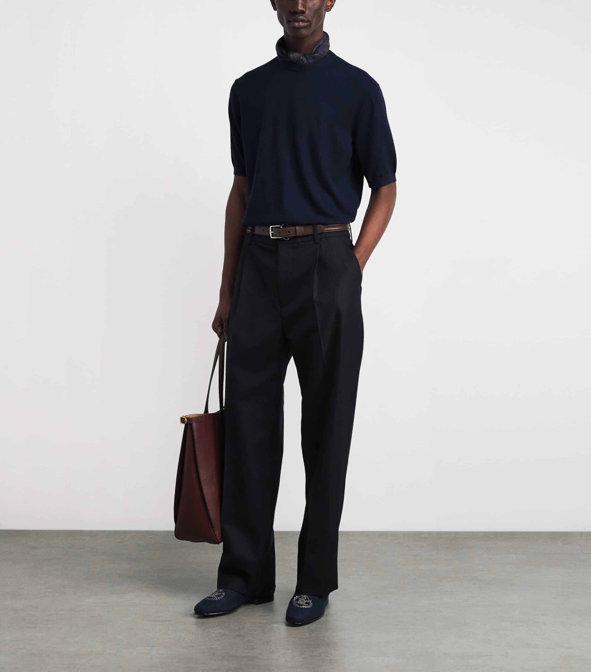 Leather Skinny Belt BROWN Image 3