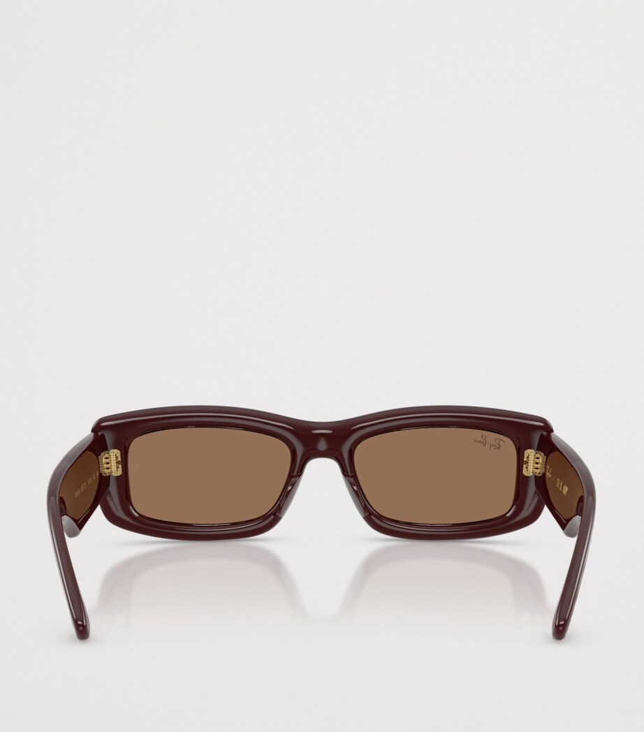 Ray-Ban Kiliane Puffer Rectangle Sunglasses Brown Image 4