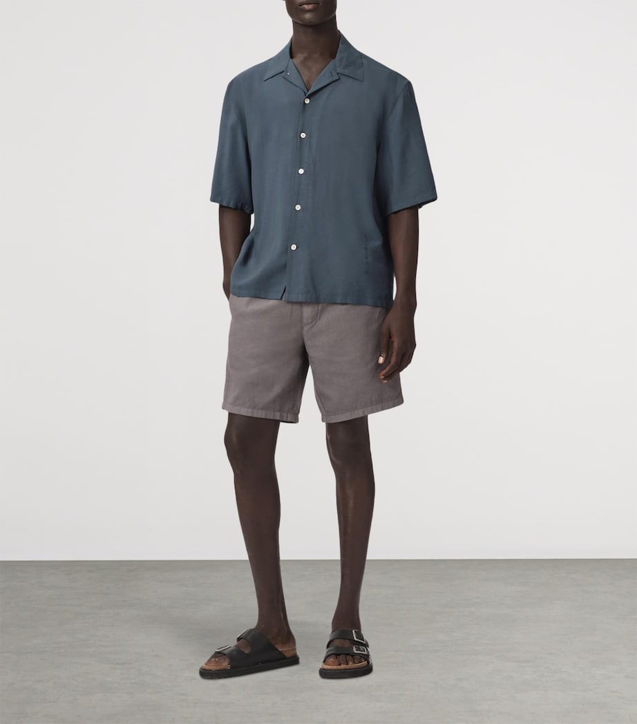 AllSaints Mens Purley Short-Sleeve Shirt Canis Grey Image 5