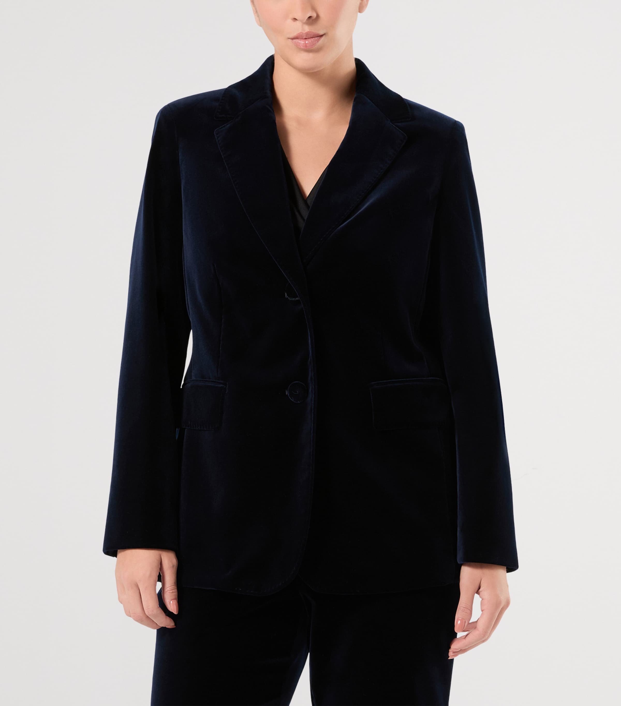 Marina Rinaldi Navy Velvet Blazer | Harrods UK