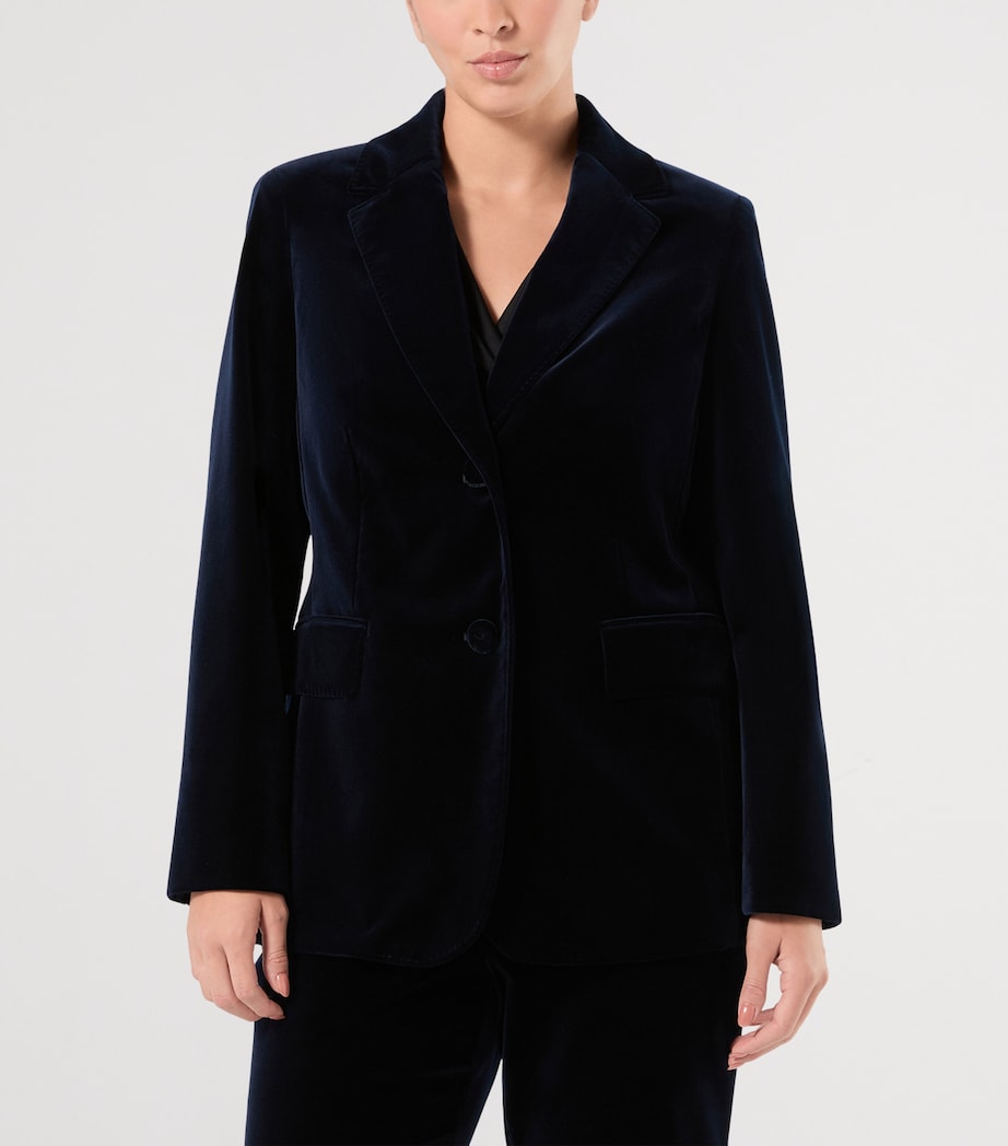 Marina Rinaldi Navy Velvet Blazer | Harrods UK