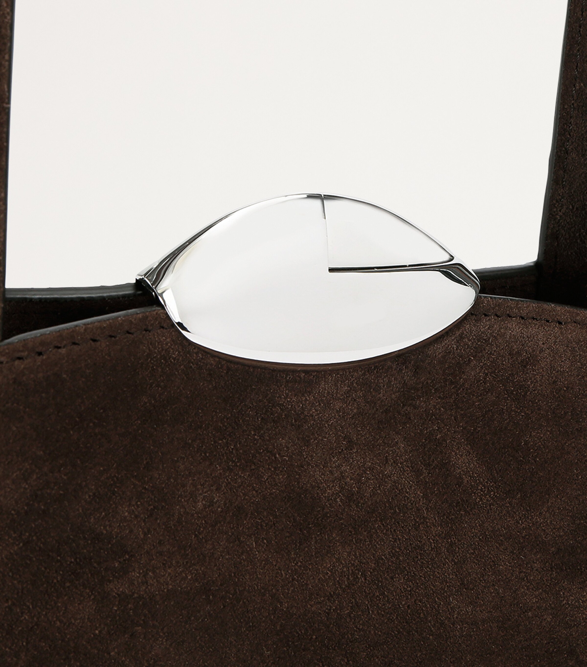 Benedetta Bruzziches Suede Serena Top-Handle Bag Dark Brown Image 4