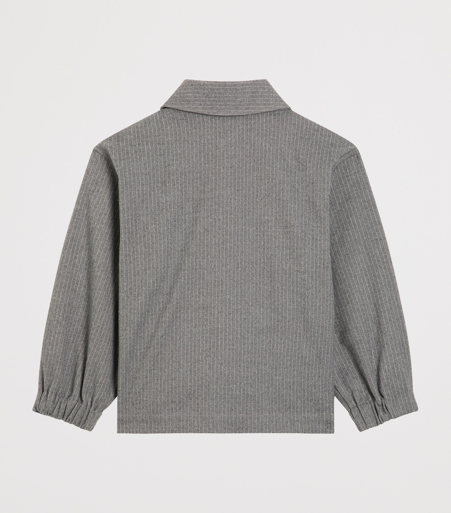 Cotton-Blend Logo Overshirt (8-12+ Years) S8051-STRIPED Image 2