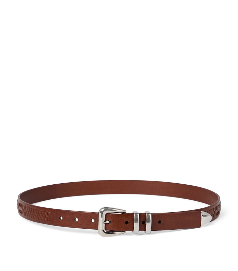 Calfskin Metal-Tip Braided Belt C6719 Image 1