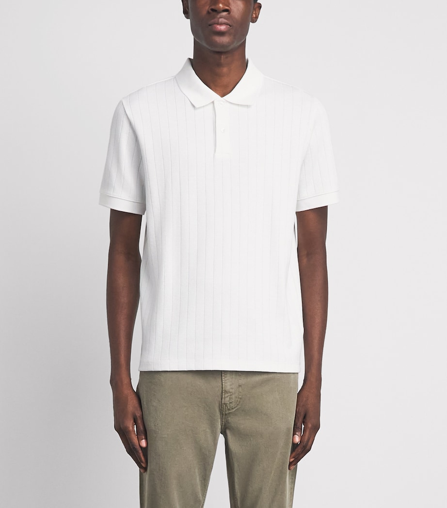 Vince Mens Pima Cotton Knit Polo Shirt Optic White Image 4