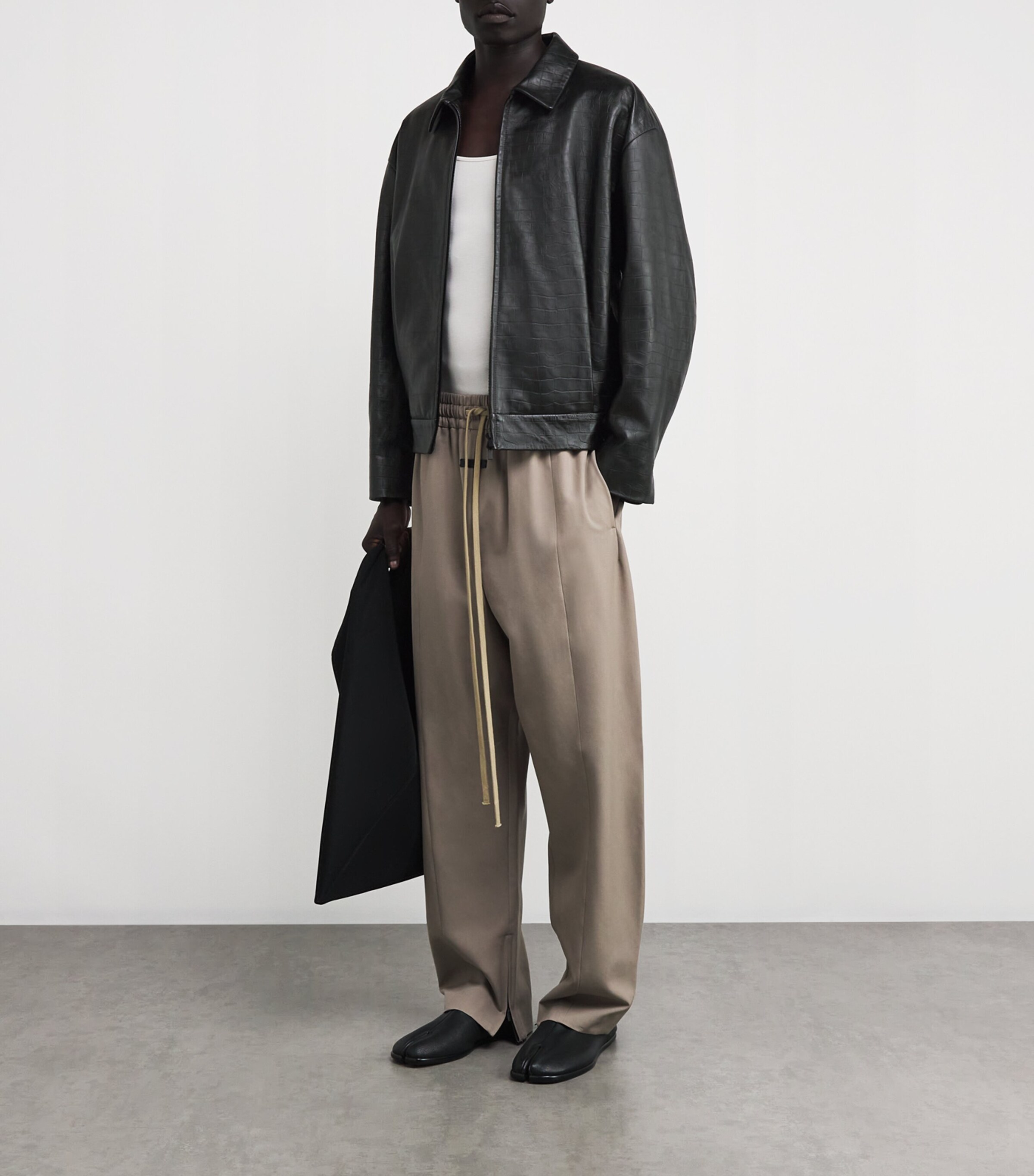 Fear Of God Black Croc-Embossed Leather Jacket | Harrods US