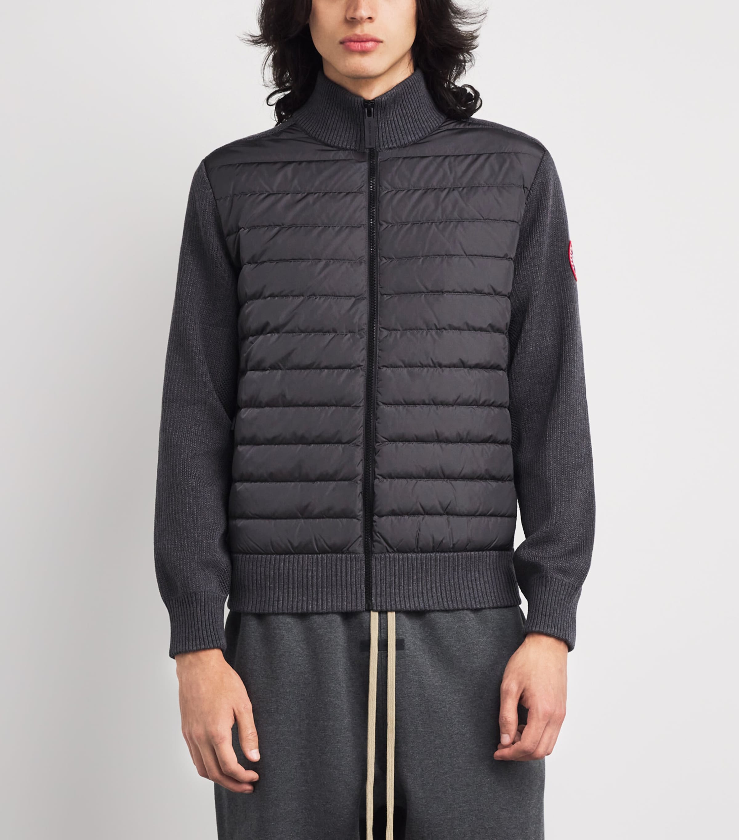 Canada Goose Mens Down-Merino Wool Hybridge Puffer Jacket Iron Grey Image 3