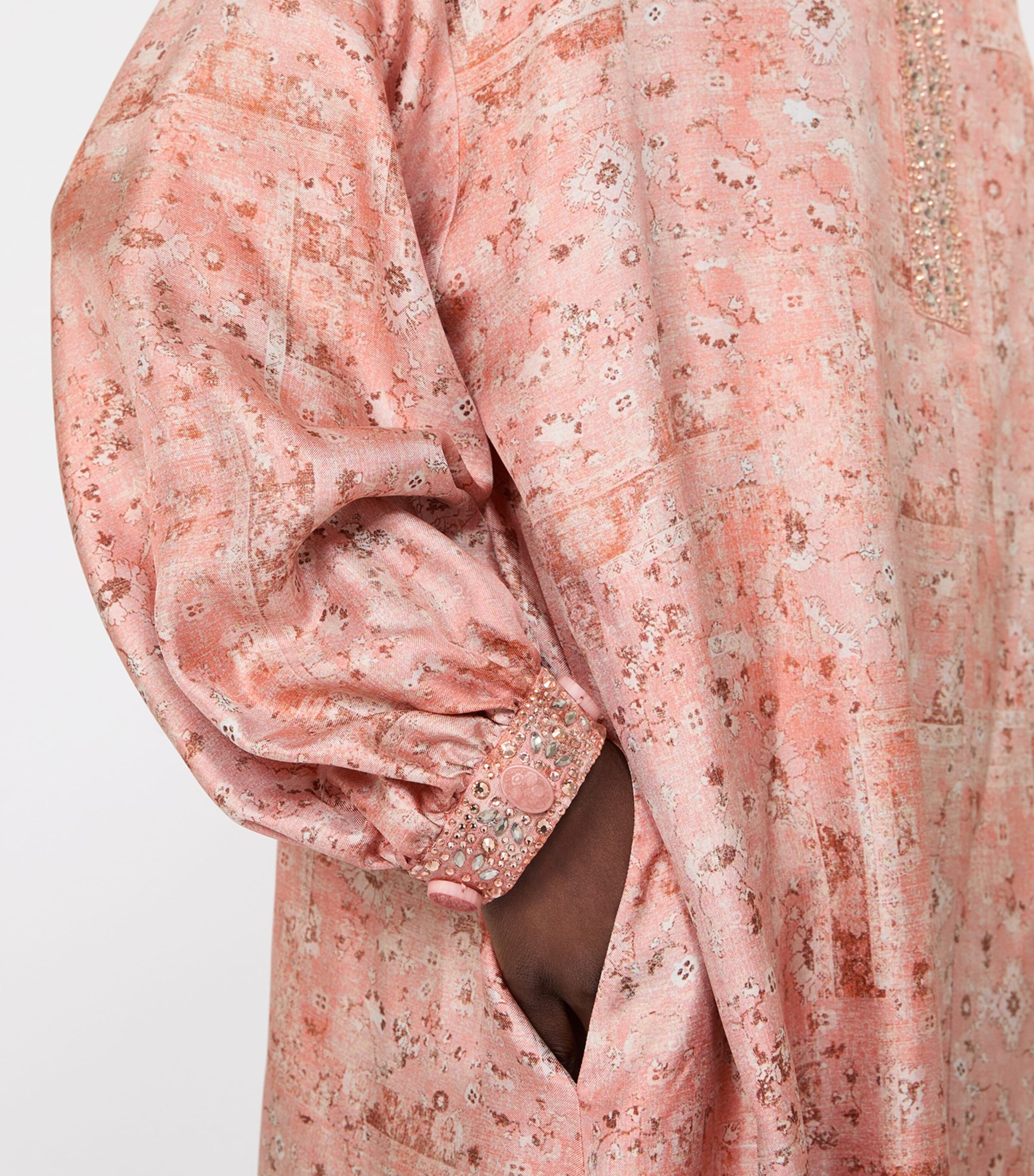 Printed Maxi Shirt Dress CORAL Image 6