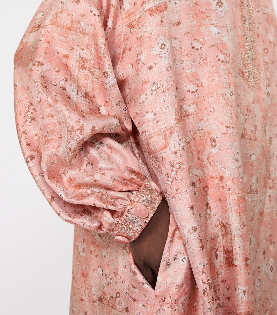 Printed Maxi Shirt Dress CORAL Image 6