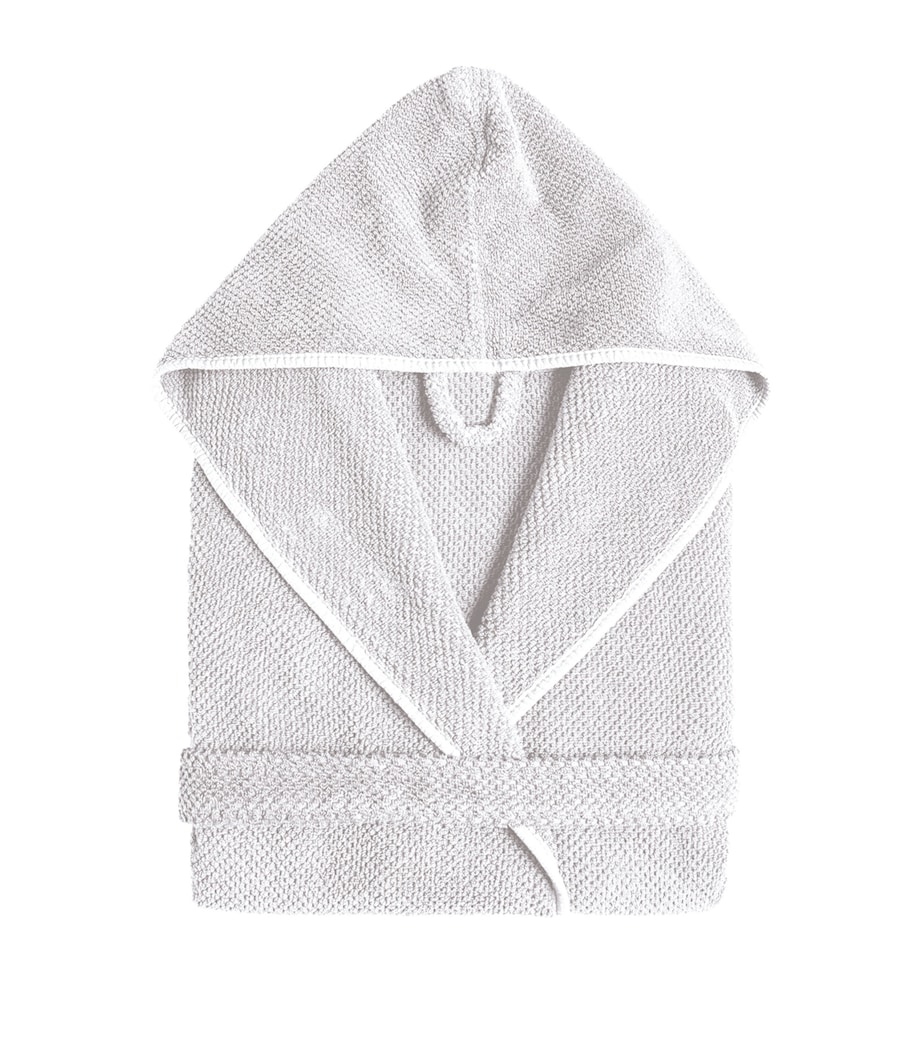 Bee Waffle Hooded Bathrobe (Large/Extra Large) WHITE Image 1