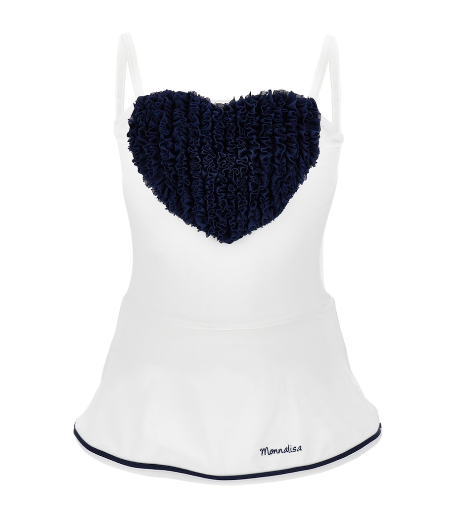 Ruched Heart Swimsuit (2-12 Years) BIANCO + BLU Image 1