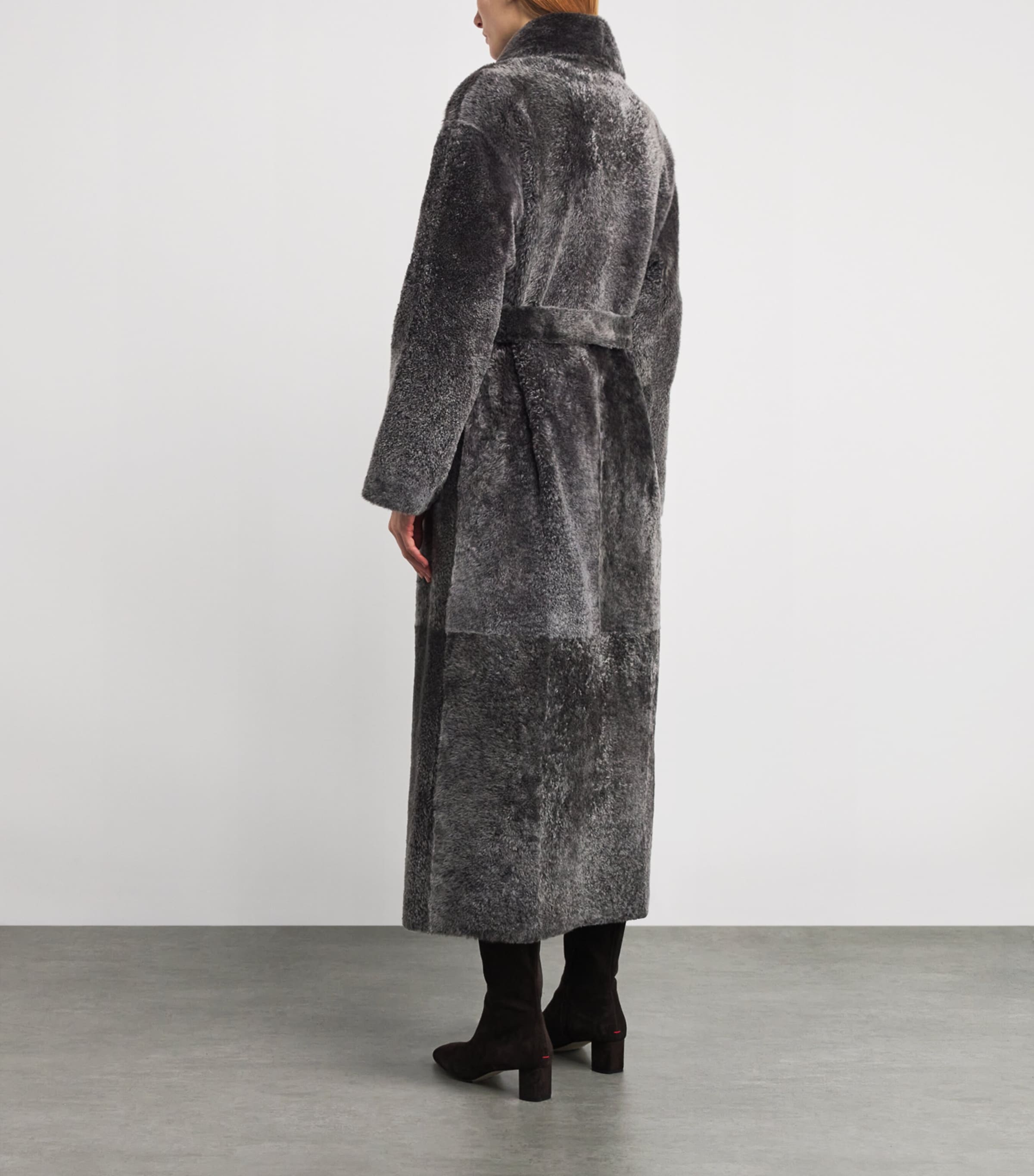 Lamb Fur Double-Breasted Coat A9135 Image 3