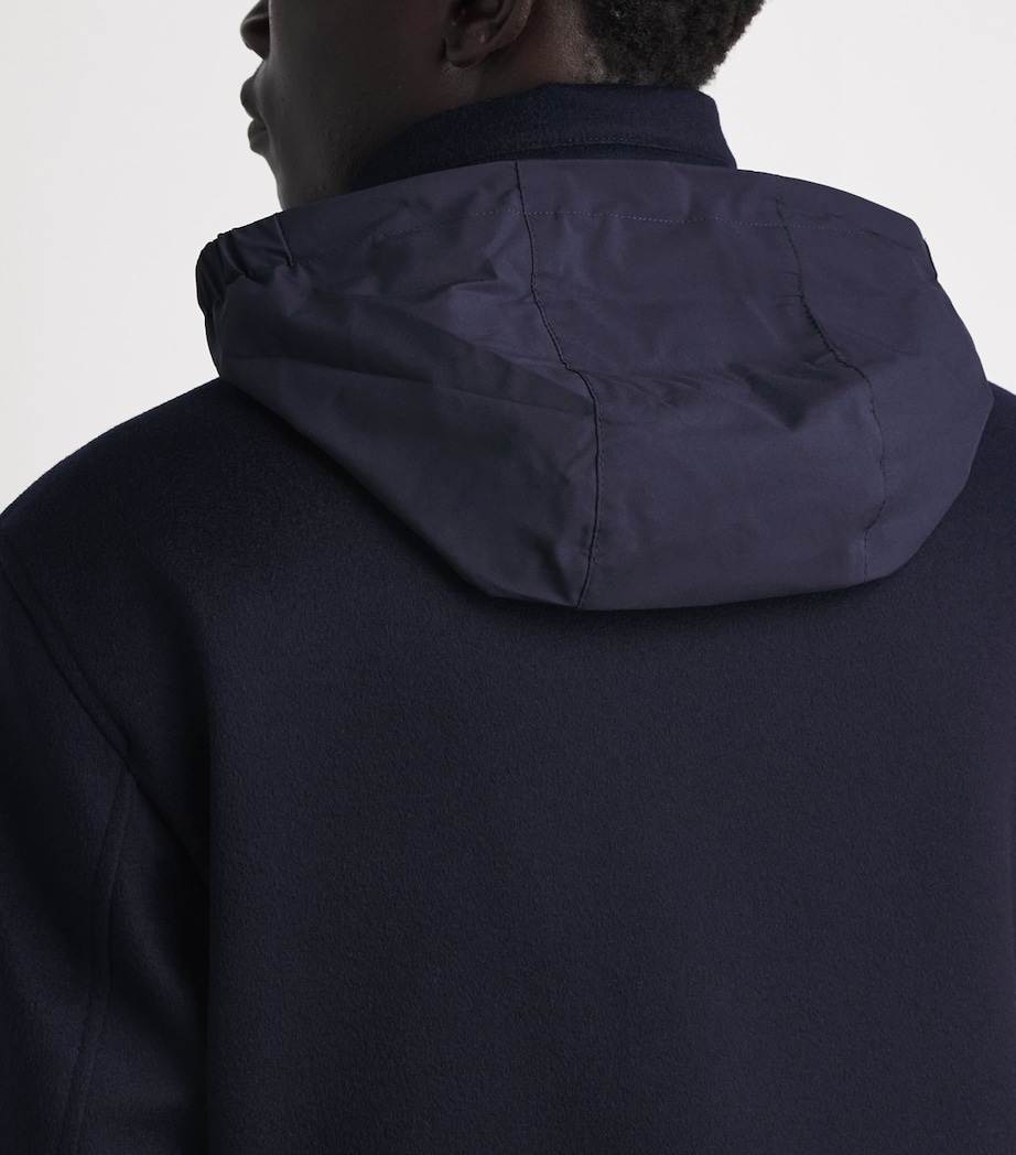Paul & Shark Mens Cashmere Padded Hybrid Coat Blue Image 3
